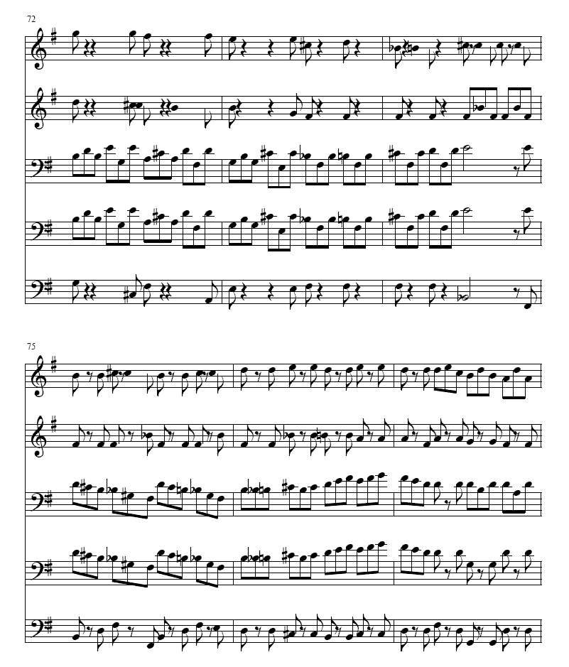 Ｇ大调赋格曲(铜管五重奏)其它曲谱（图12）