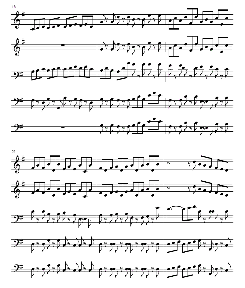 Ｇ大调赋格曲(铜管五重奏)其它曲谱（图4）