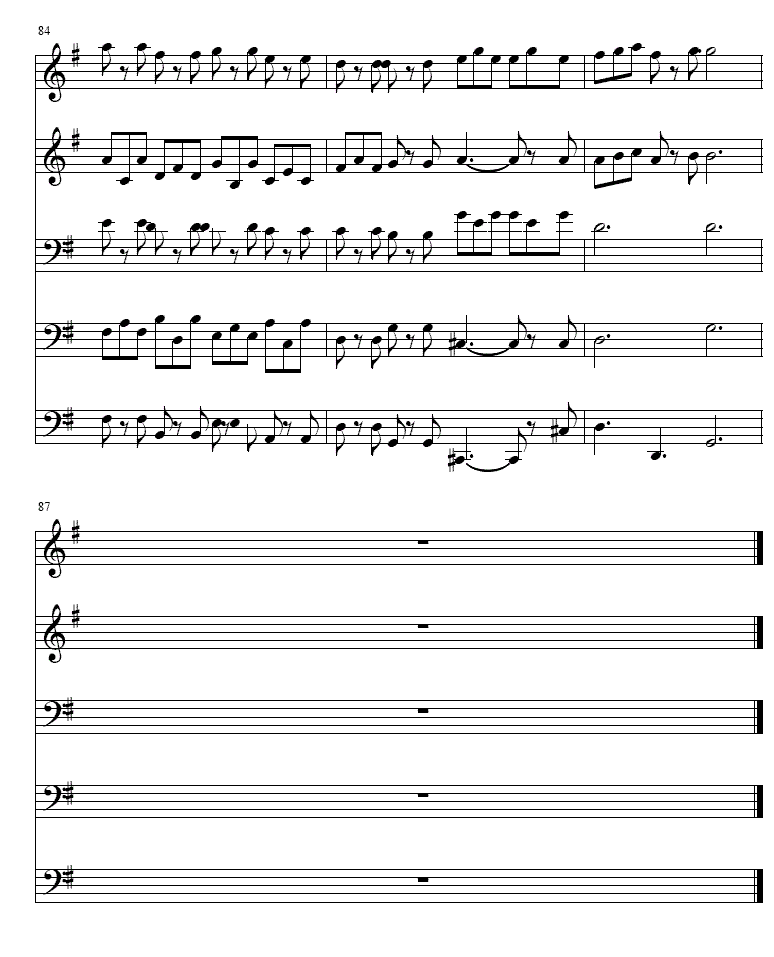 Ｇ大调赋格曲(铜管五重奏)其它曲谱（图14）