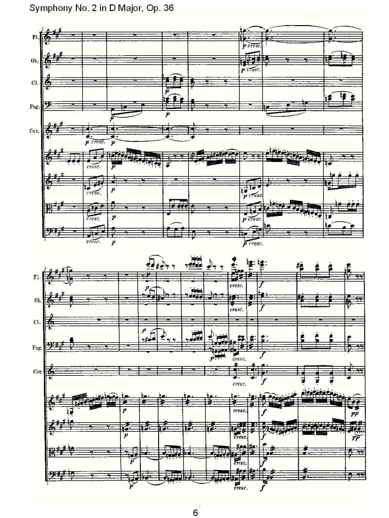 D大调第二交响曲 Op.36 第二乐章其它曲谱（图6）