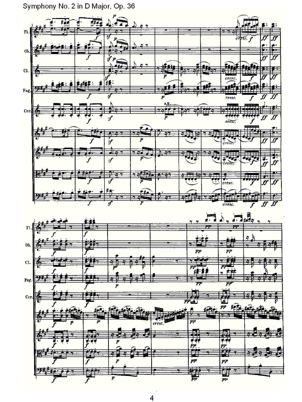 D大调第二交响曲 Op.36 第二乐章其它曲谱（图4）