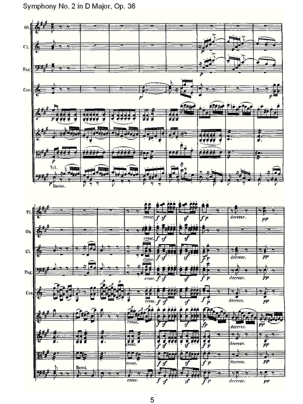D大调第二交响曲 Op.36 第二乐章其它曲谱（图5）