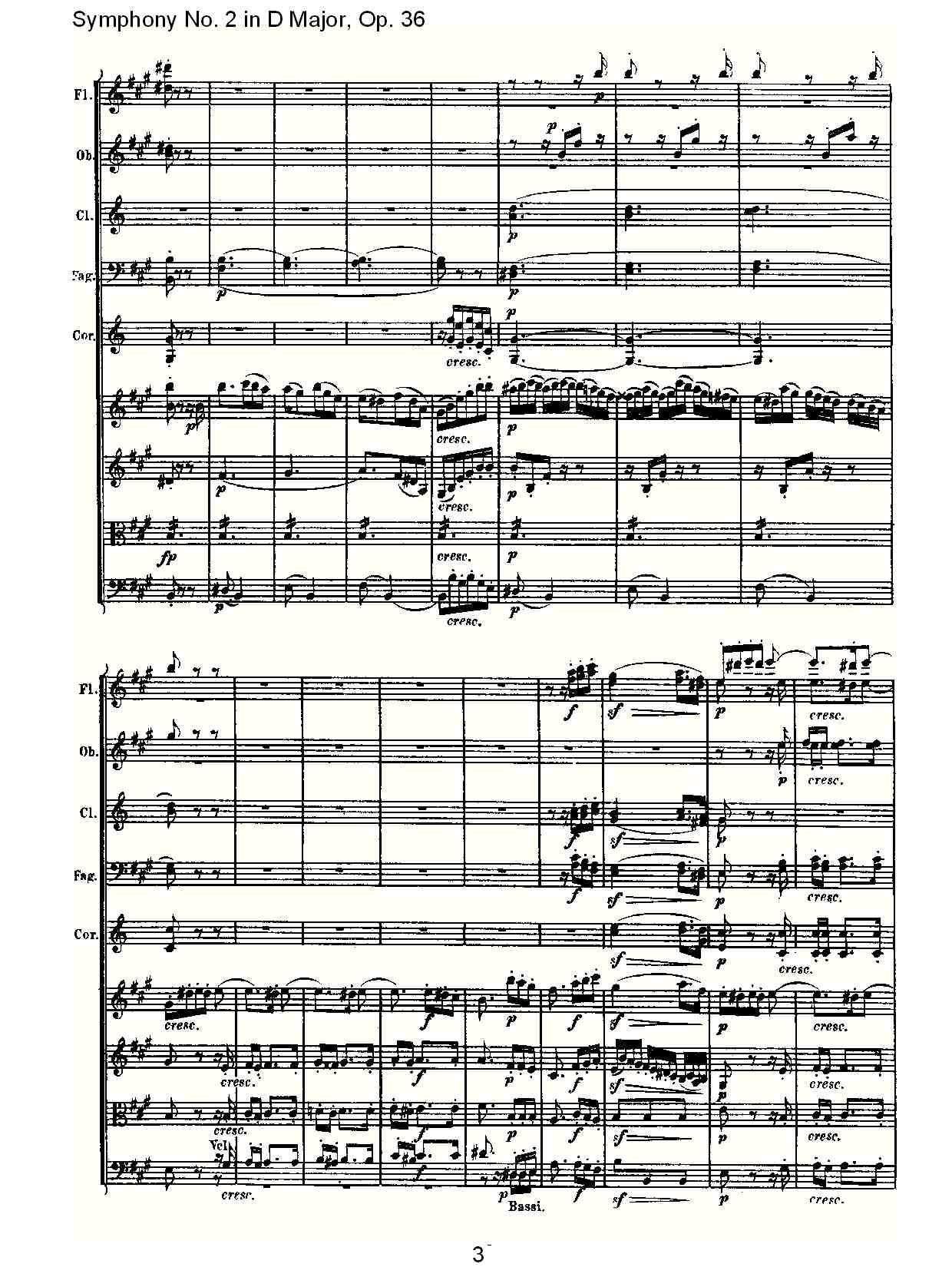 D大调第二交响曲 Op.36 第二乐章其它曲谱（图3）