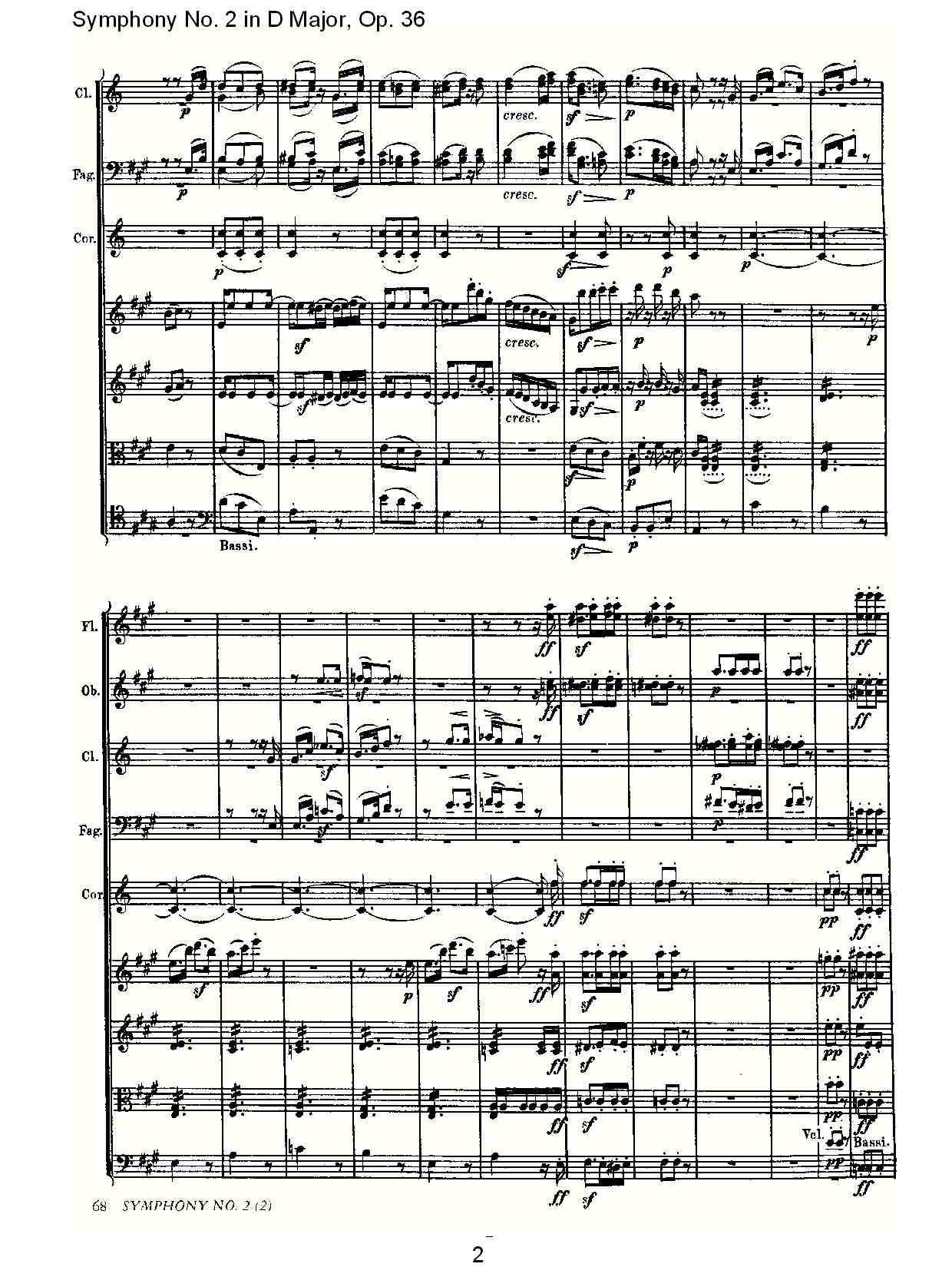 D大调第二交响曲 Op.36 第二乐章其它曲谱（图2）