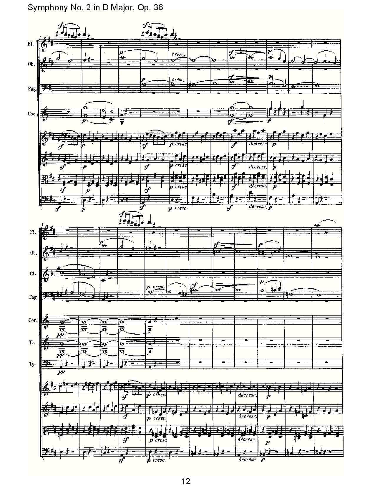 D大调第二交响曲 Op.36　第四乐章其它曲谱（图12）