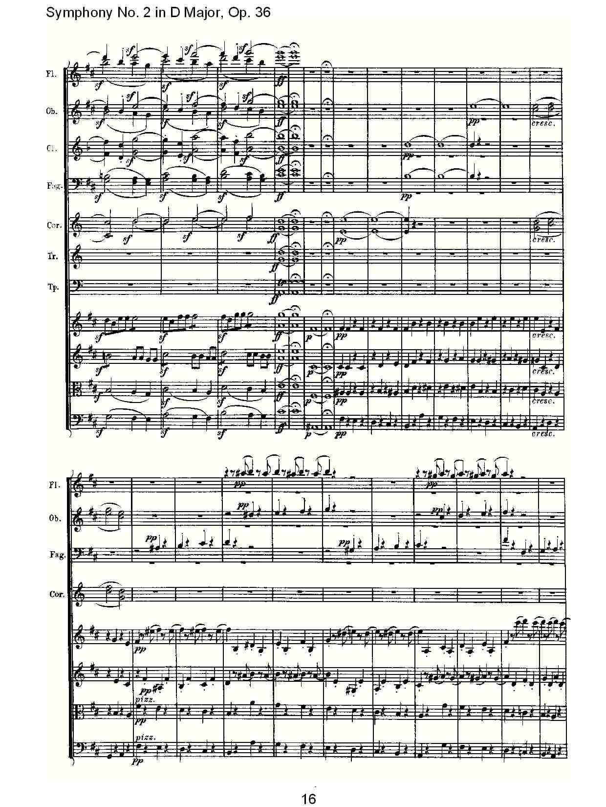 D大调第二交响曲 Op.36　第四乐章其它曲谱（图16）