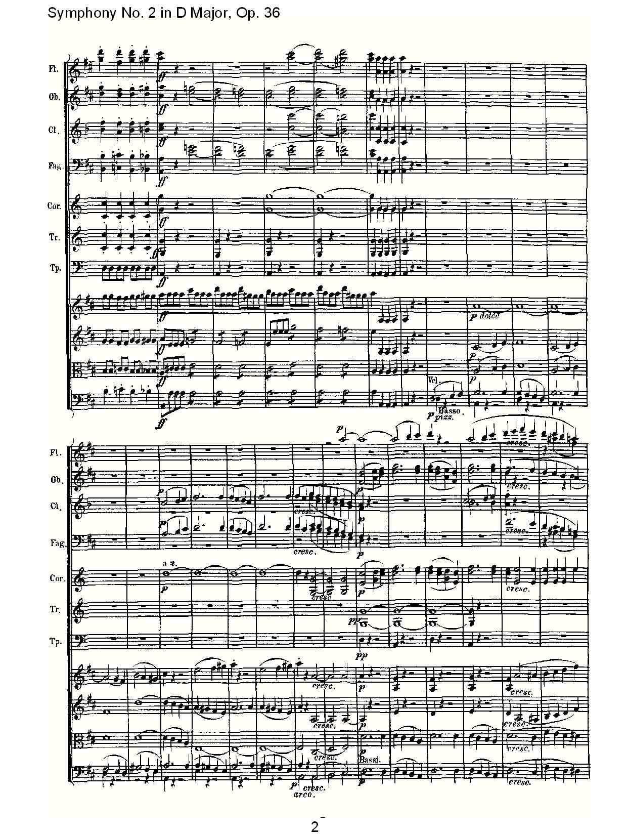 D大调第二交响曲 Op.36　第四乐章其它曲谱（图2）