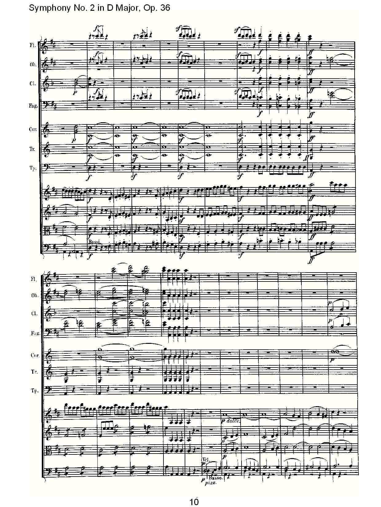 D大调第二交响曲 Op.36　第四乐章其它曲谱（图10）