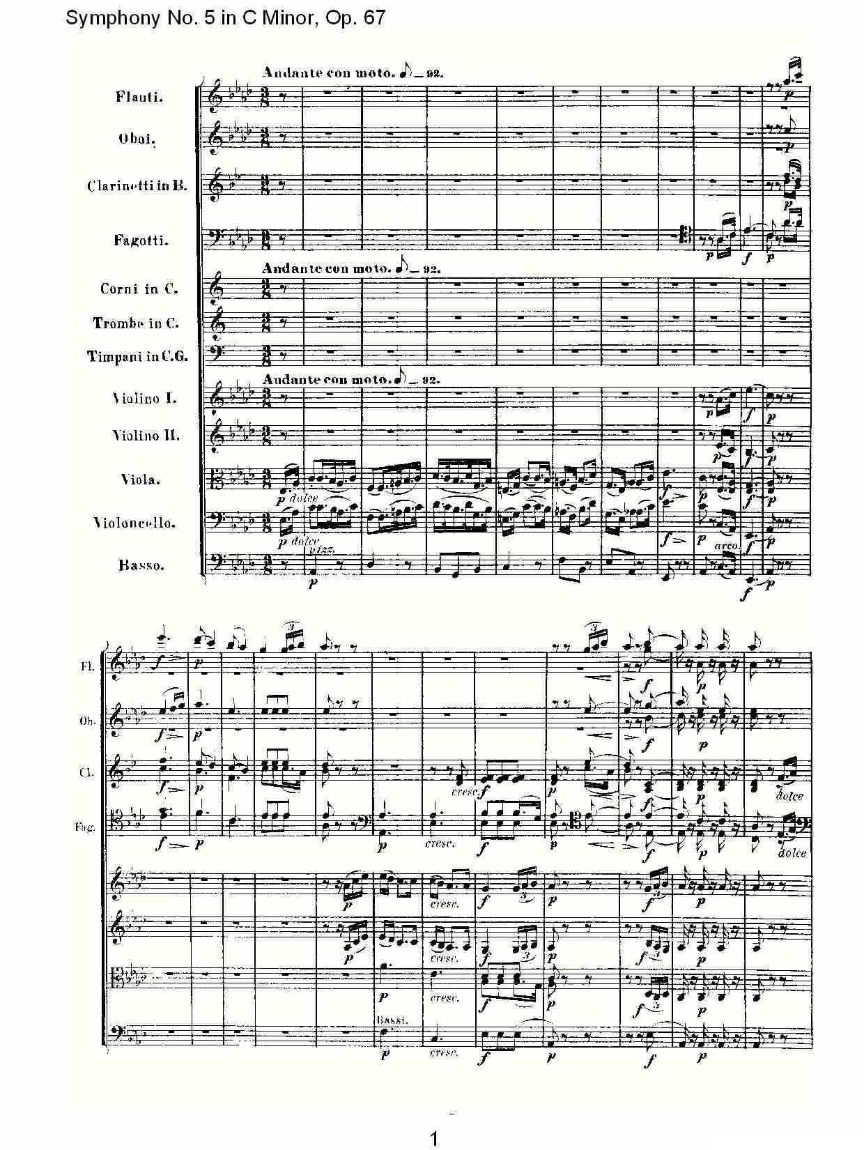 C小调第五交响曲 Op.67第二乐章其它曲谱（图1）