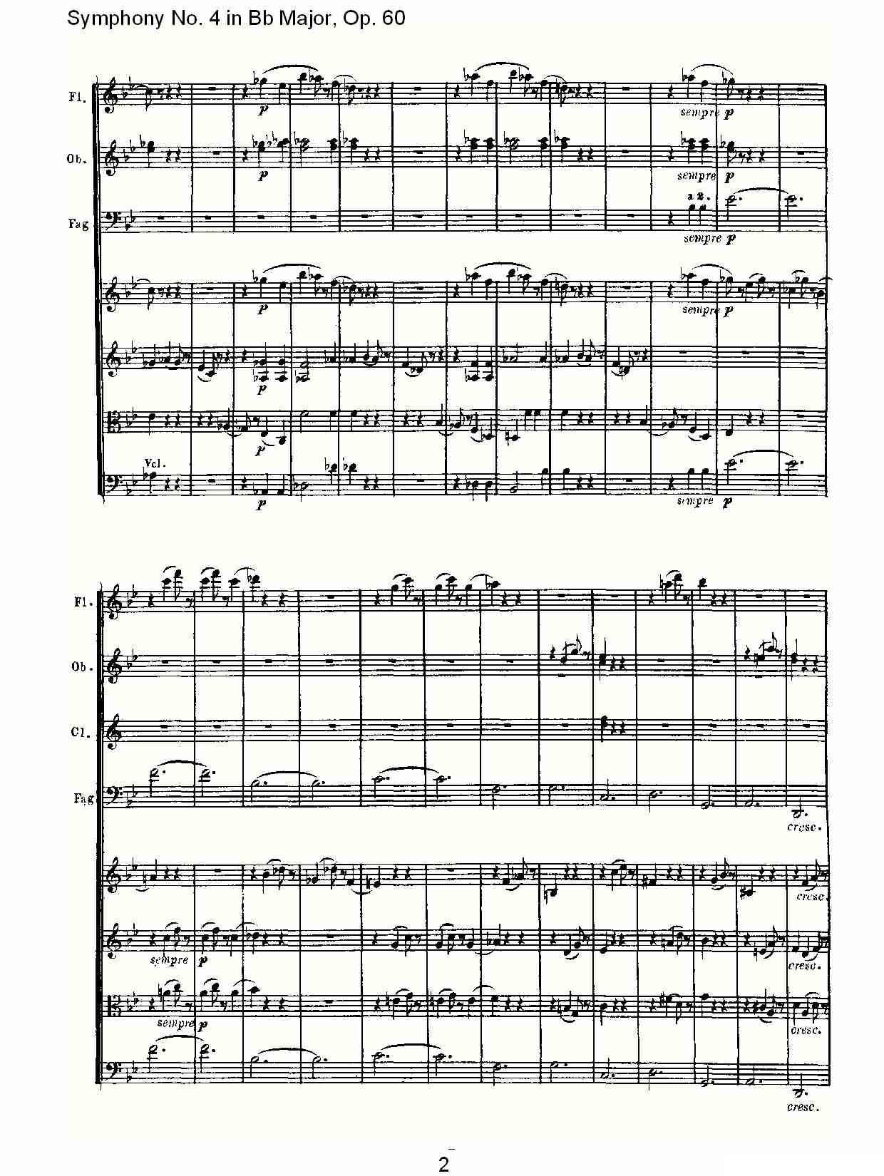 bB大调第四交响曲 Op.60）第三乐章其它曲谱（图2）
