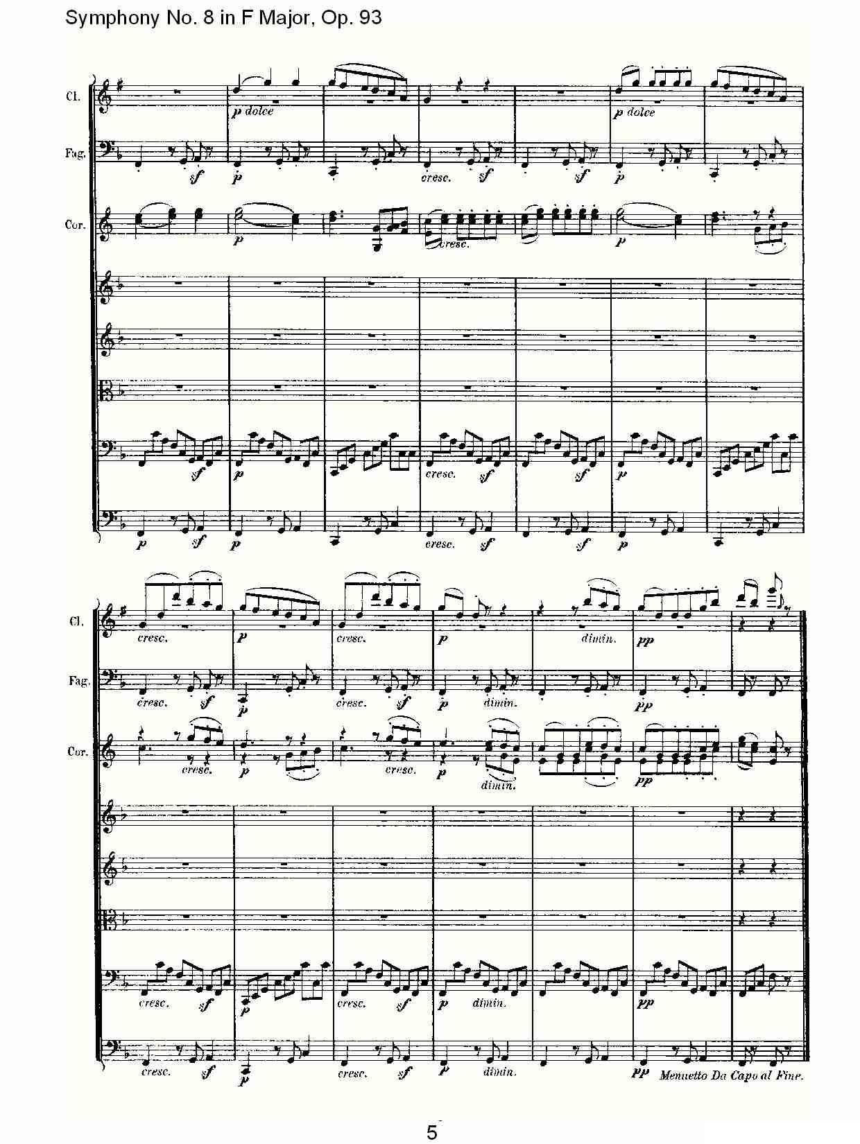 F大调第八交响曲 Op.93第三乐章其它曲谱（图5）