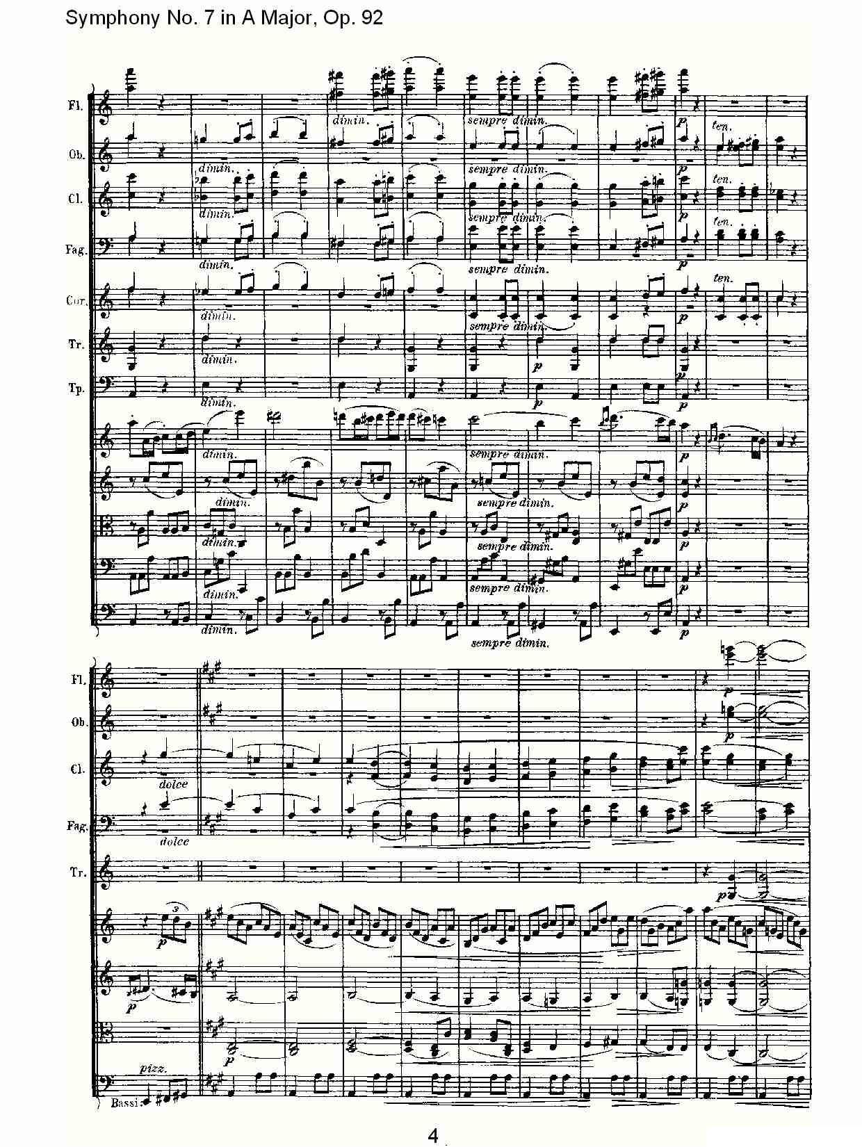 A大调第七交响曲 Op.92第二乐章其它曲谱（图4）
