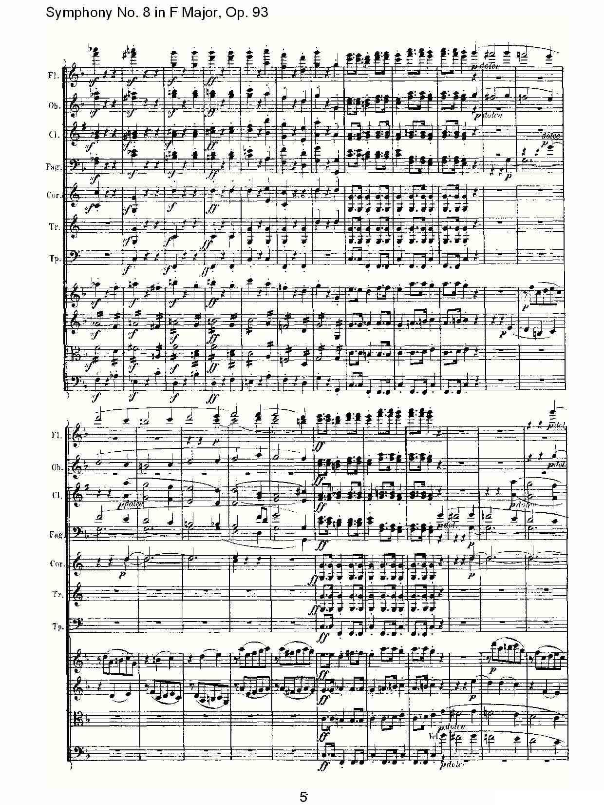 F大调第八交响曲 Op.93 第一乐章其它曲谱（图5）