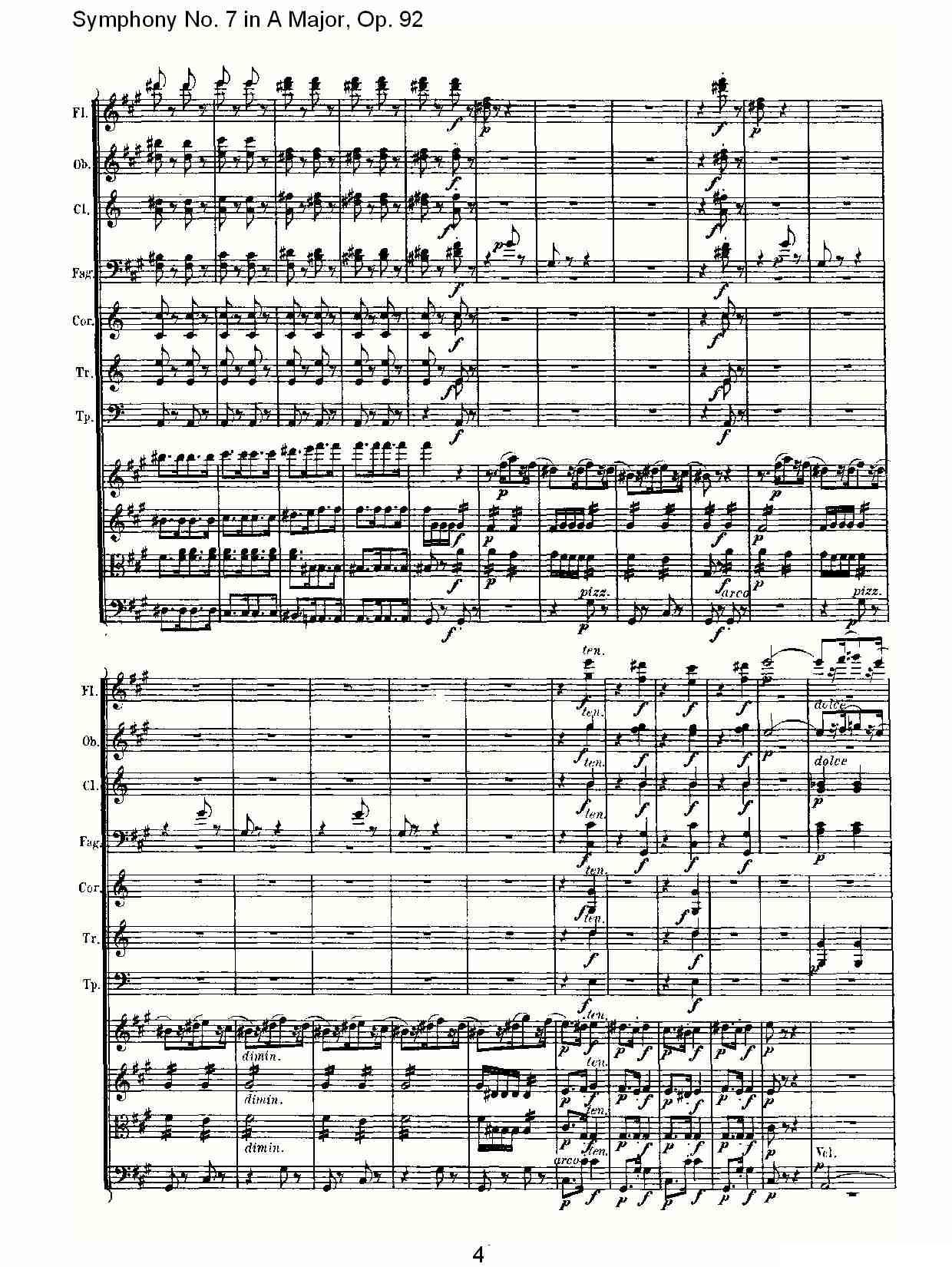 A大调第七交响曲 Op.92第四乐章其它曲谱（图4）