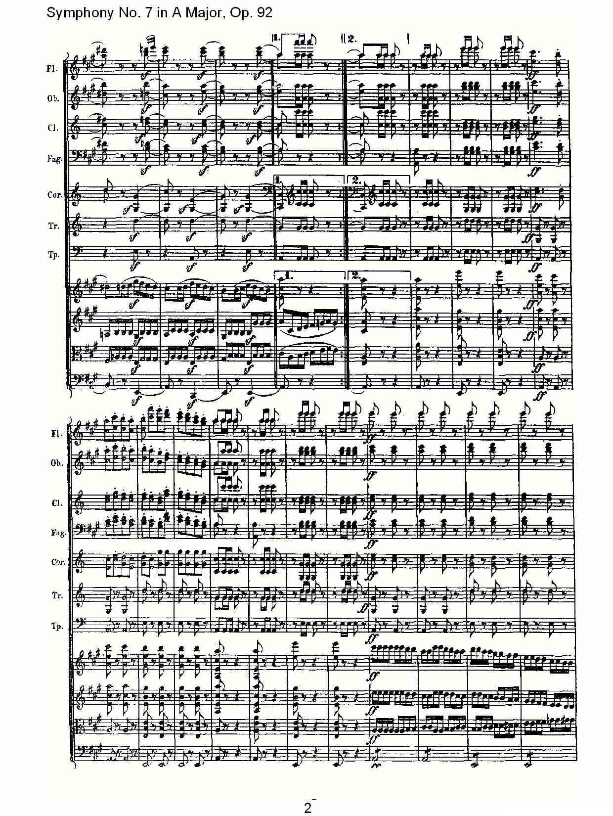 A大调第七交响曲 Op.92第四乐章其它曲谱（图2）