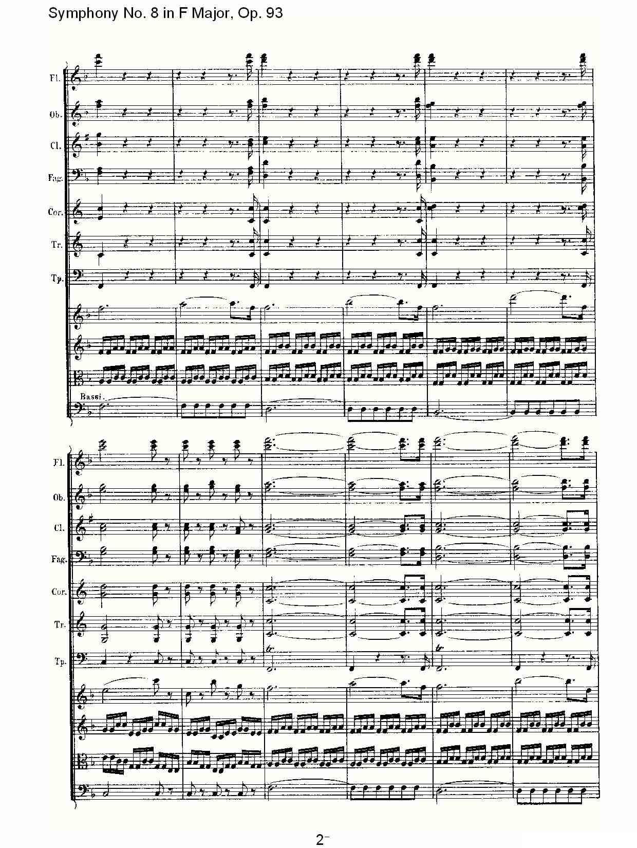 F大调第八交响曲 Op.93 第一乐章其它曲谱（图2）