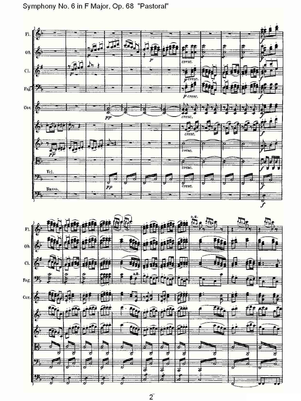 F大调第六交响曲 Op.68第一乐章其它曲谱（图2）