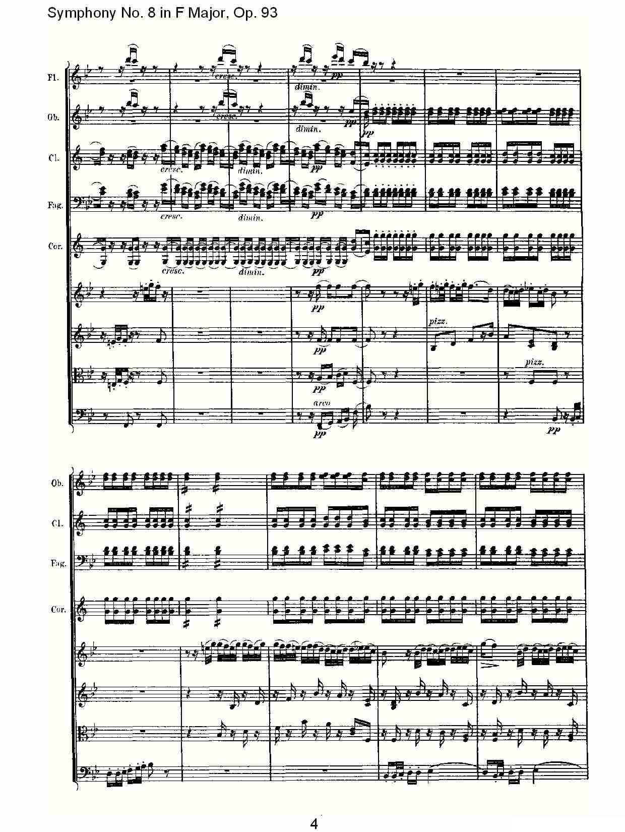 F大调第八交响曲 Op.93第二乐章其它曲谱（图4）