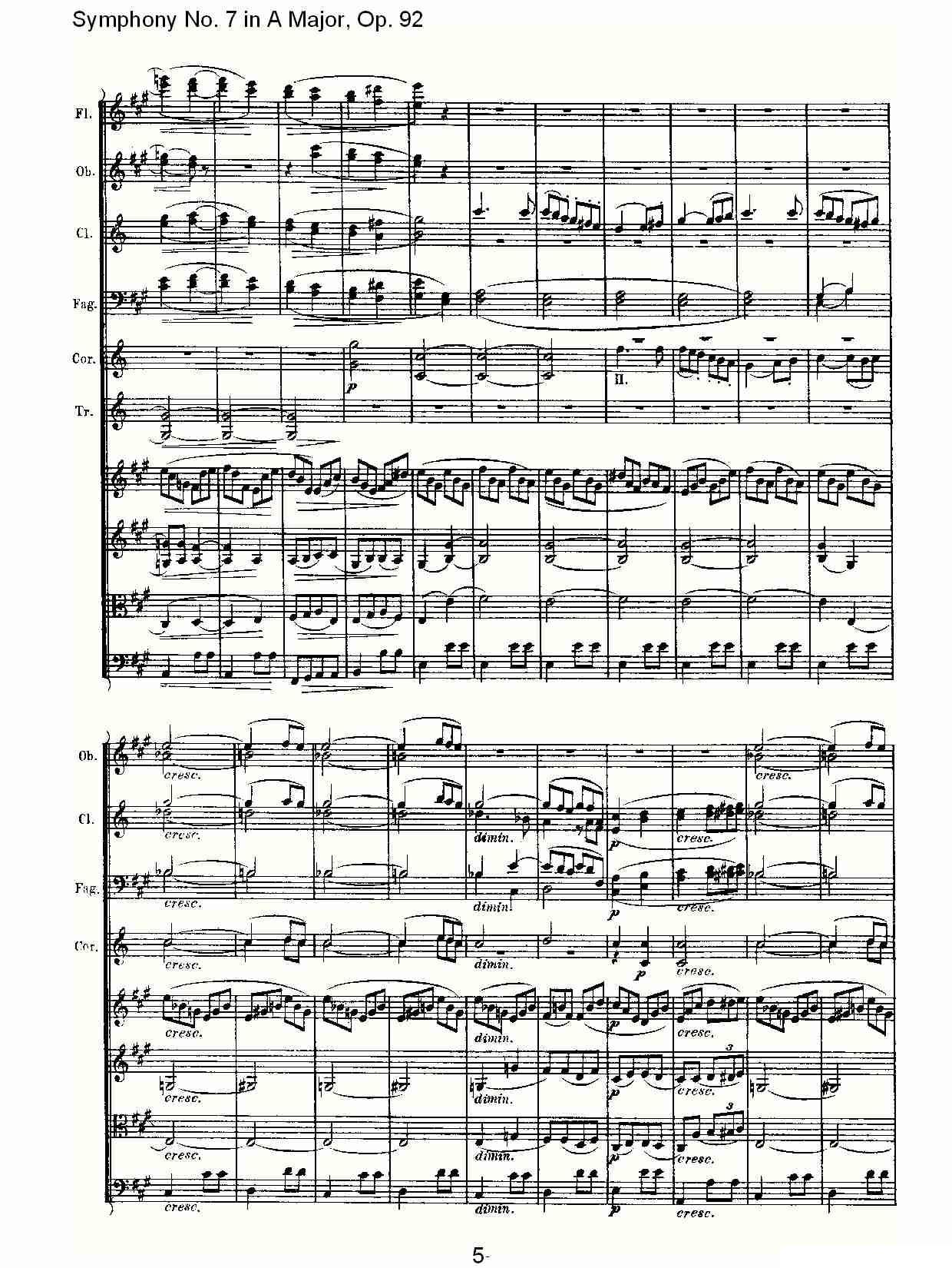 A大调第七交响曲 Op.92第二乐章其它曲谱（图5）