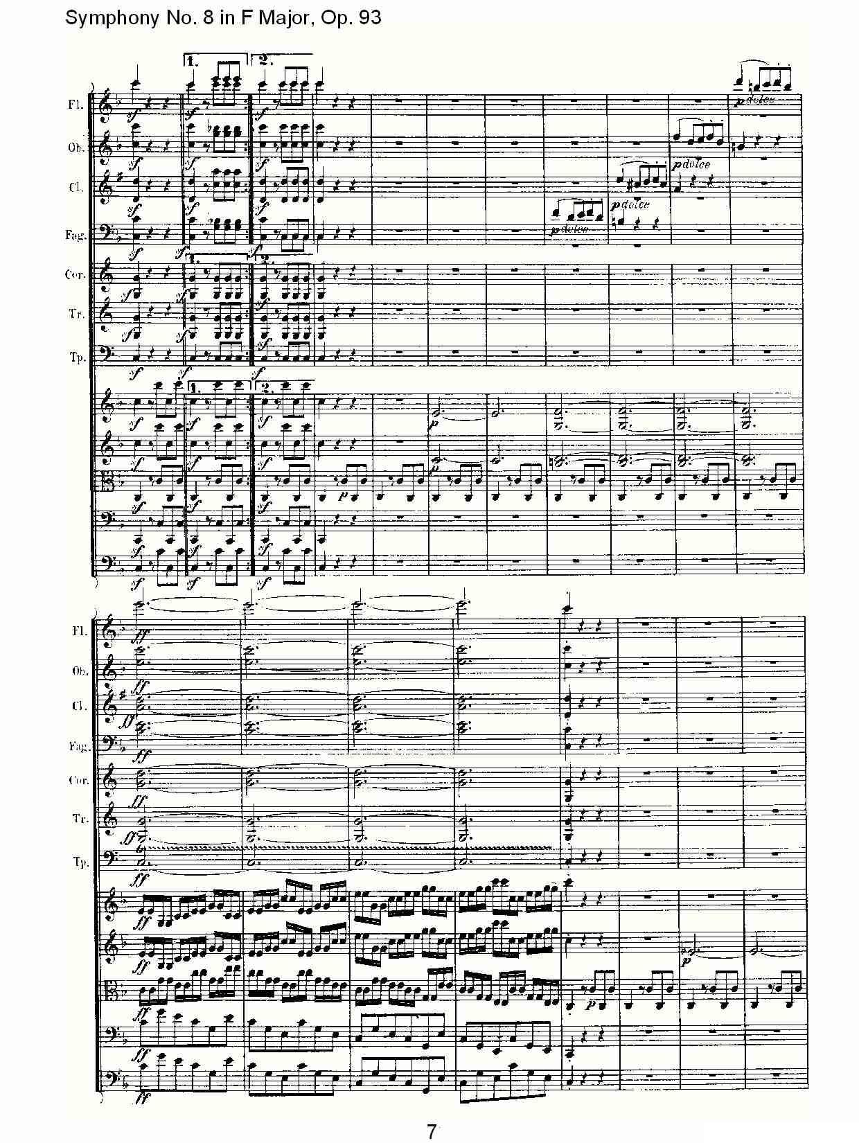 F大调第八交响曲 Op.93 第一乐章其它曲谱（图7）