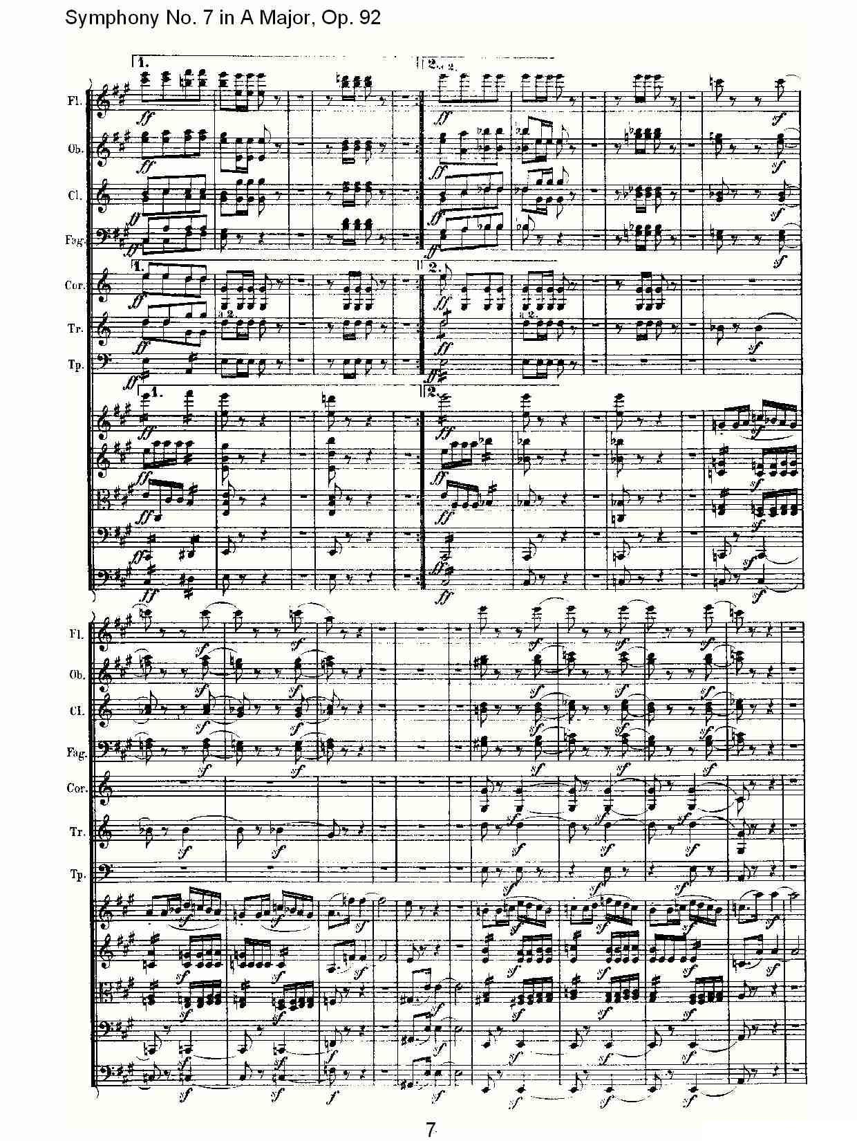 A大调第七交响曲 Op.92第四乐章其它曲谱（图7）
