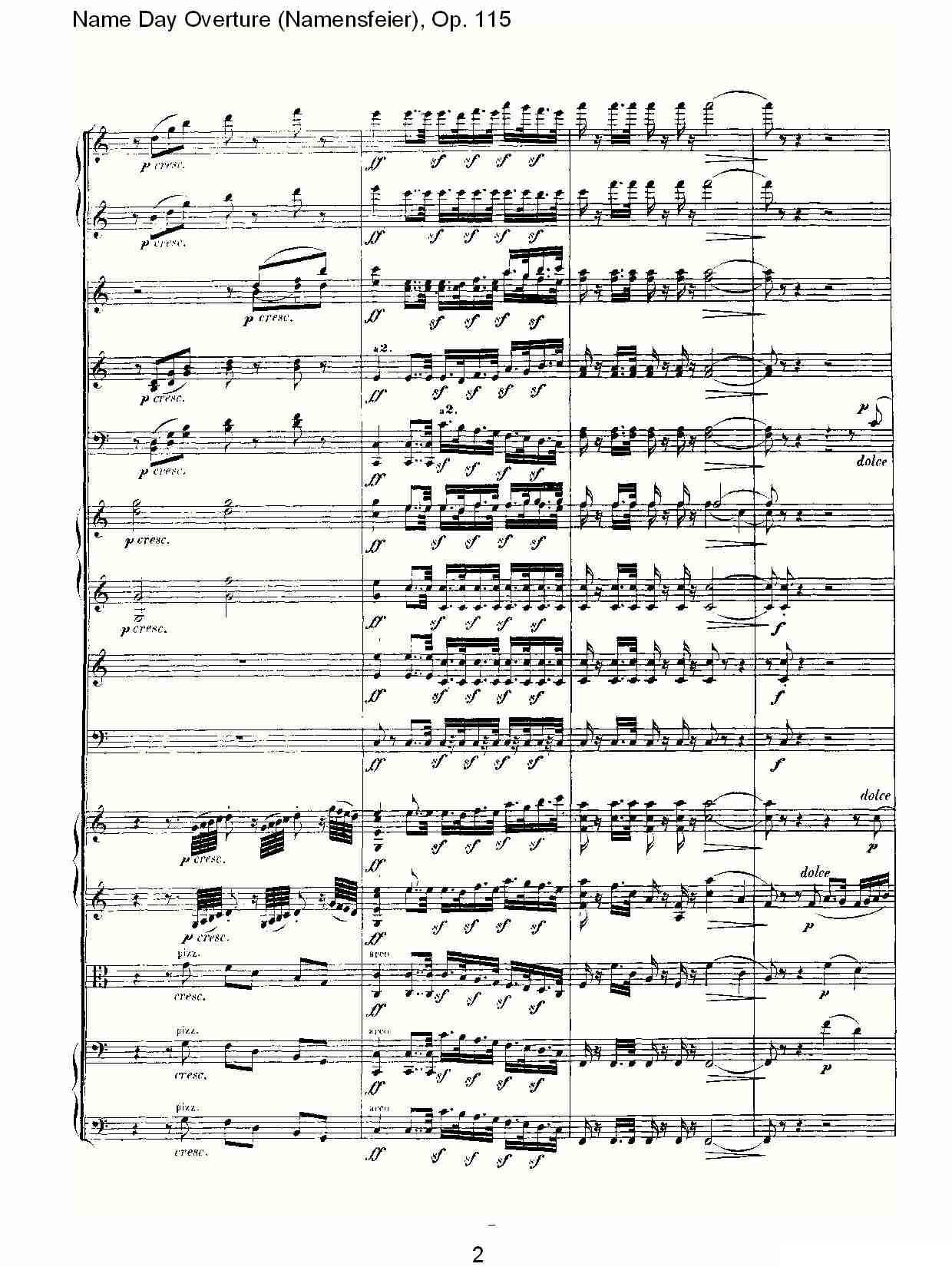 Name Day Overture（Namensfeier)，Op.11）其它曲谱（图2）
