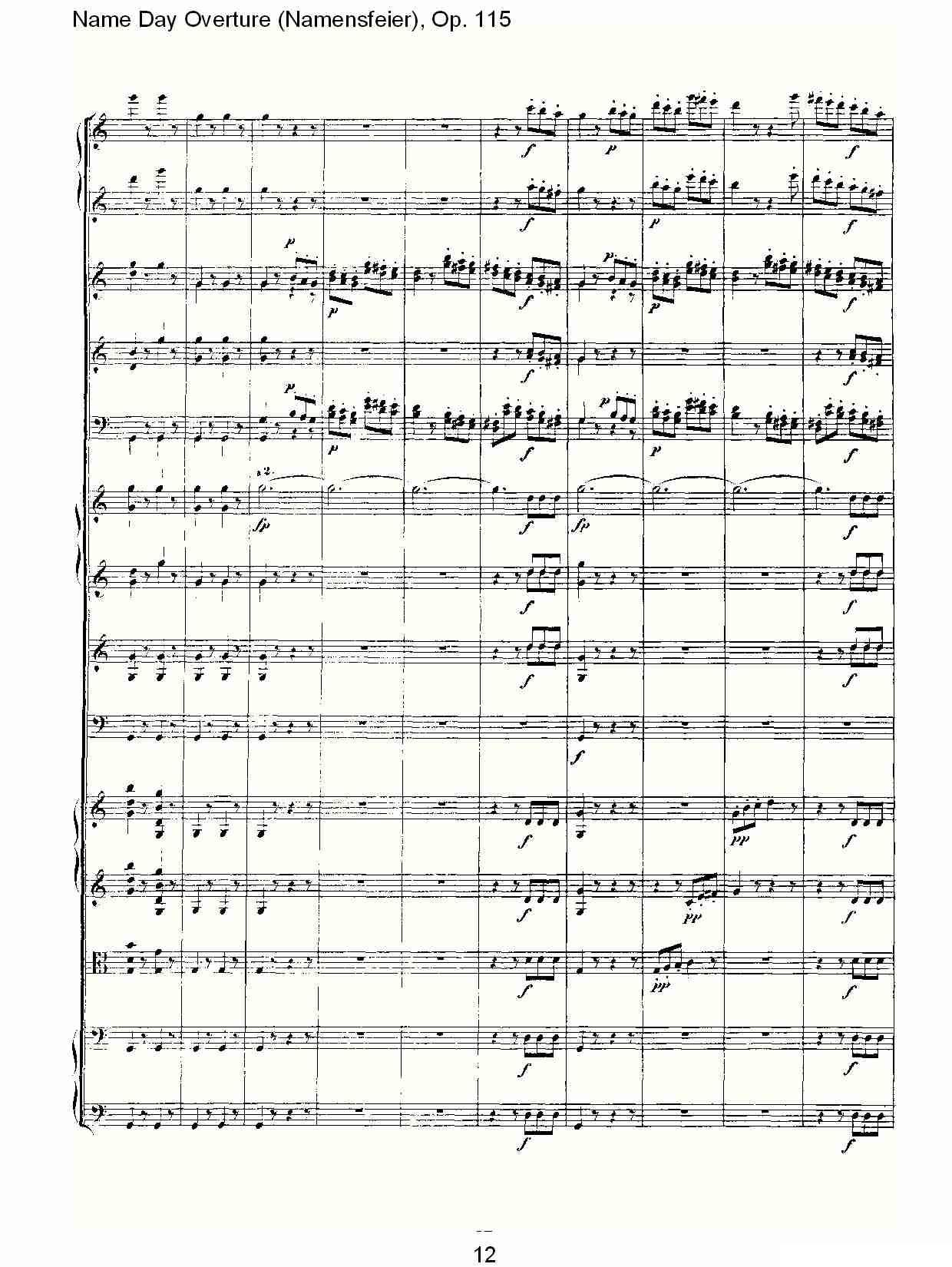 Name Day Overture（Namensfeier)，Op.11）其它曲谱（图12）