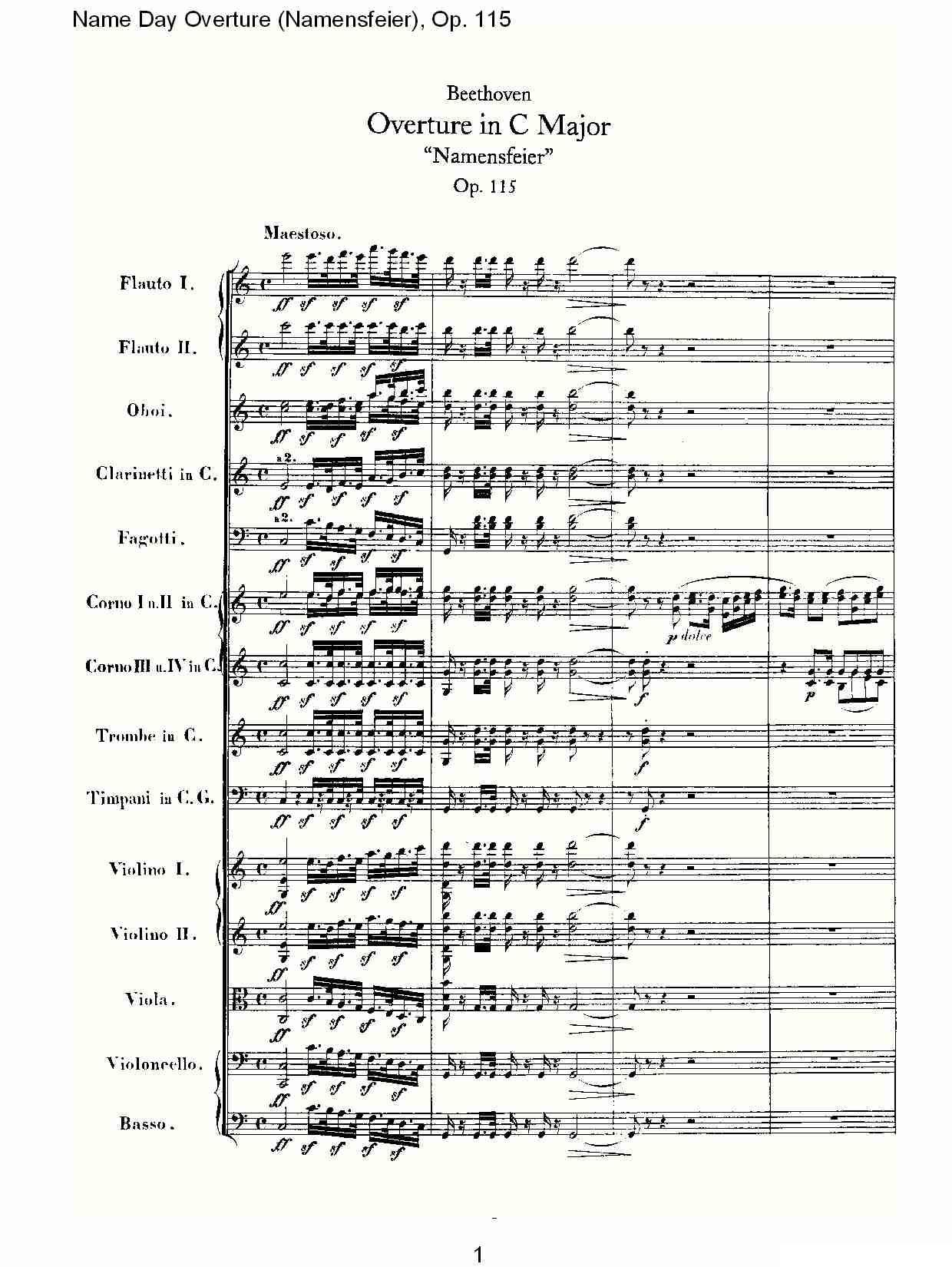 Name Day Overture（Namensfeier)，Op.11）其它曲谱（图1）