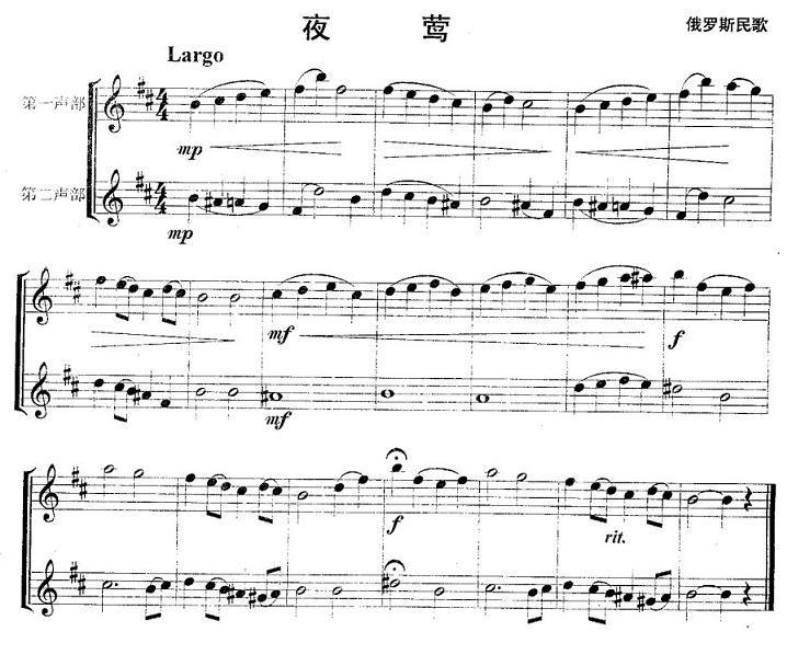 夜莺（重奏）其它曲谱（图1）