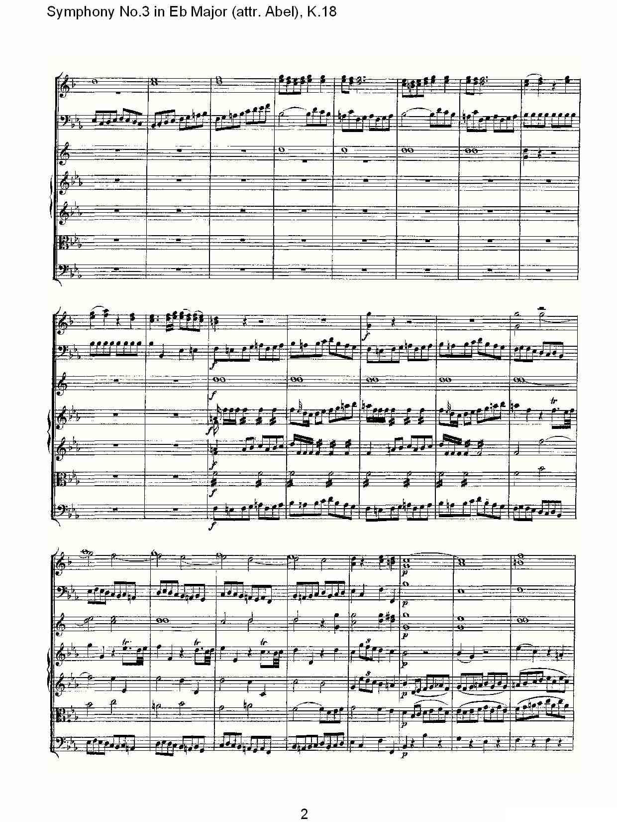 Symphony No.3 in Eb Major（attr. Abel)， K.1）其它曲谱（图2）