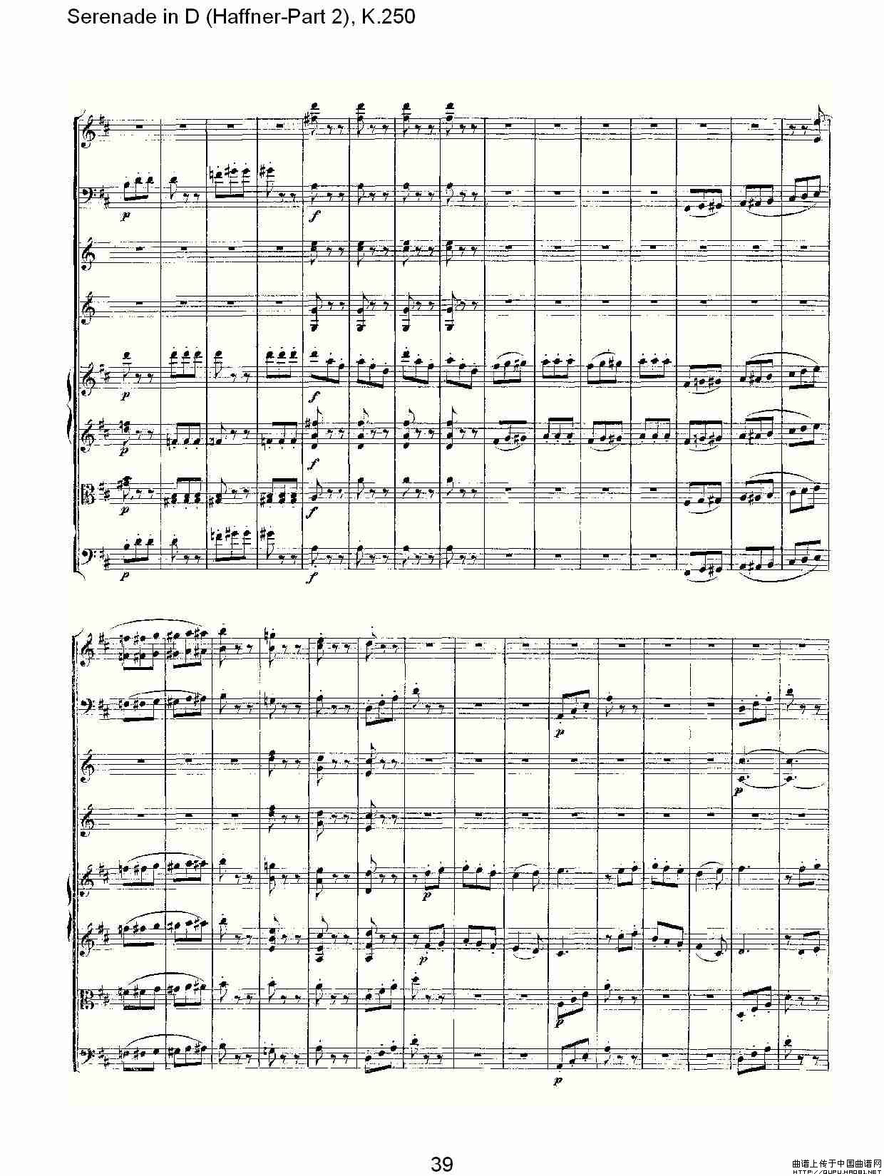 Serenade in D（Haffner-Part 2), K.250    D调小夜）其它曲谱（图10）