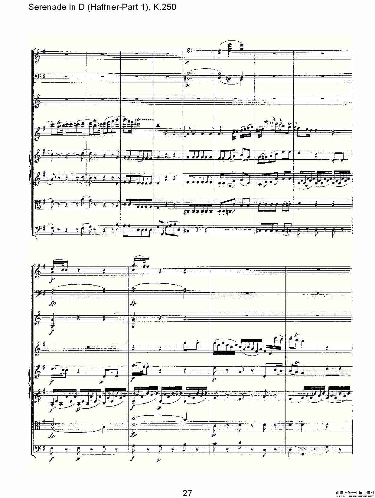 Serenade in D（Haffner-Part 1), K.250    D调小夜）其它曲谱（图16）