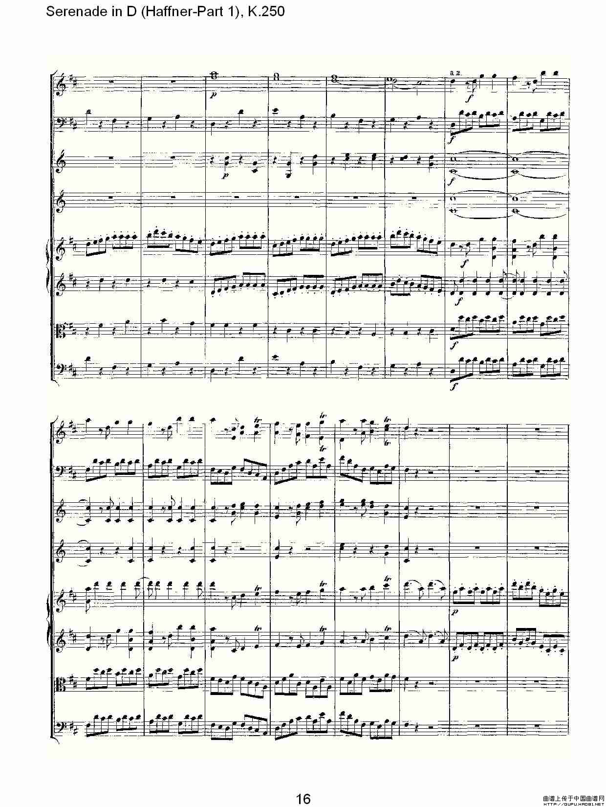 Serenade in D（Haffner-Part 1), K.250    D调小夜）其它曲谱（图9）