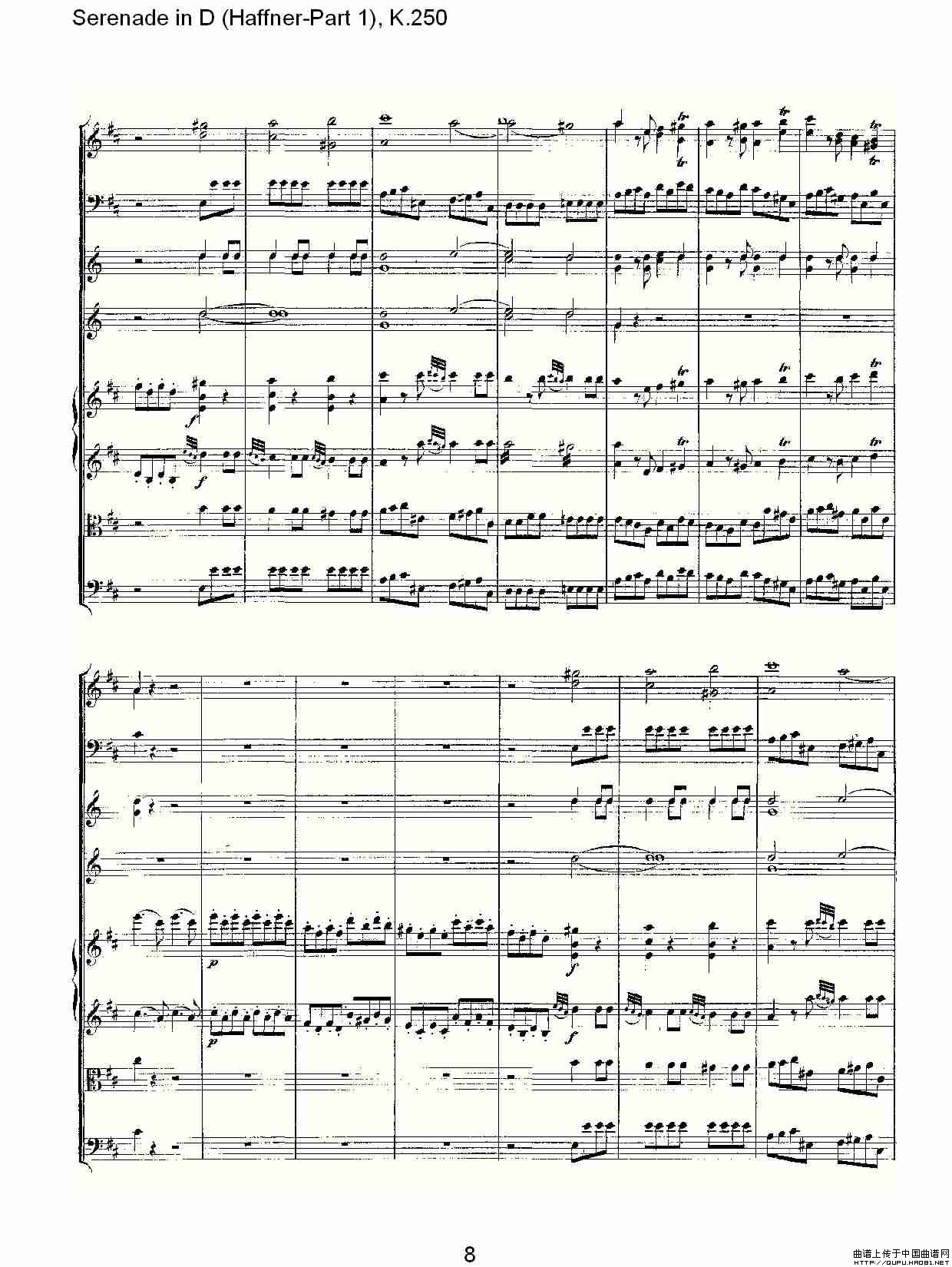Serenade in D（Haffner-Part 1), K.250    D调小夜）其它曲谱（图5）