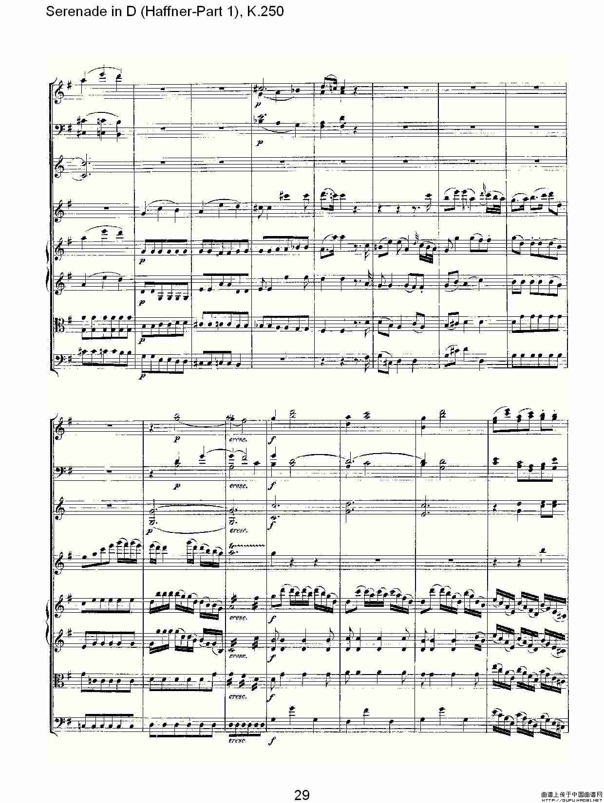 Serenade in D（Haffner-Part 1), K.250    D调小夜）其它曲谱（图15）