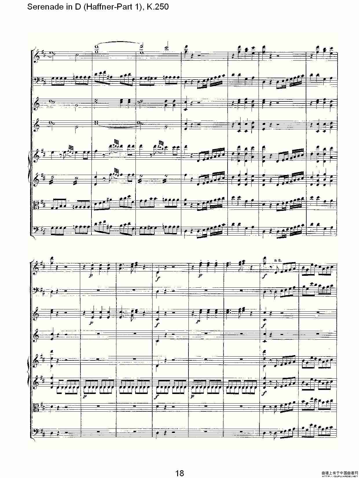 Serenade in D（Haffner-Part 1), K.250    D调小夜）其它曲谱（图10）
