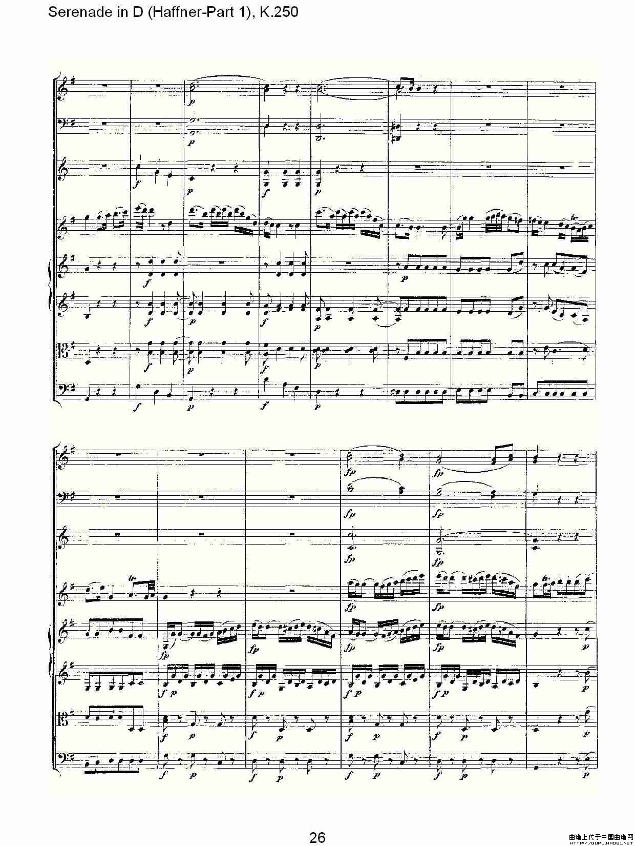 Serenade in D（Haffner-Part 1), K.250    D调小夜）其它曲谱（图14）