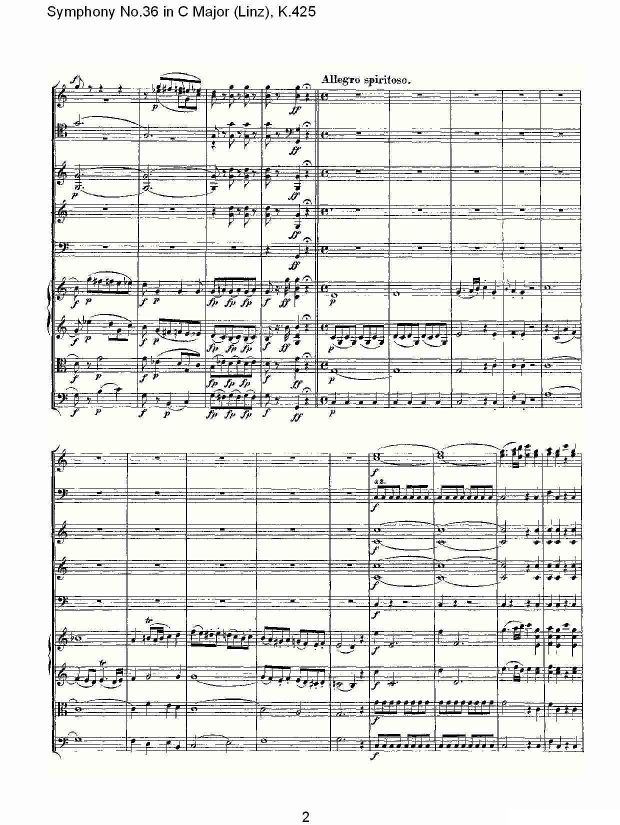 C大调第三十六交响曲K.425（一）其它曲谱（图2）