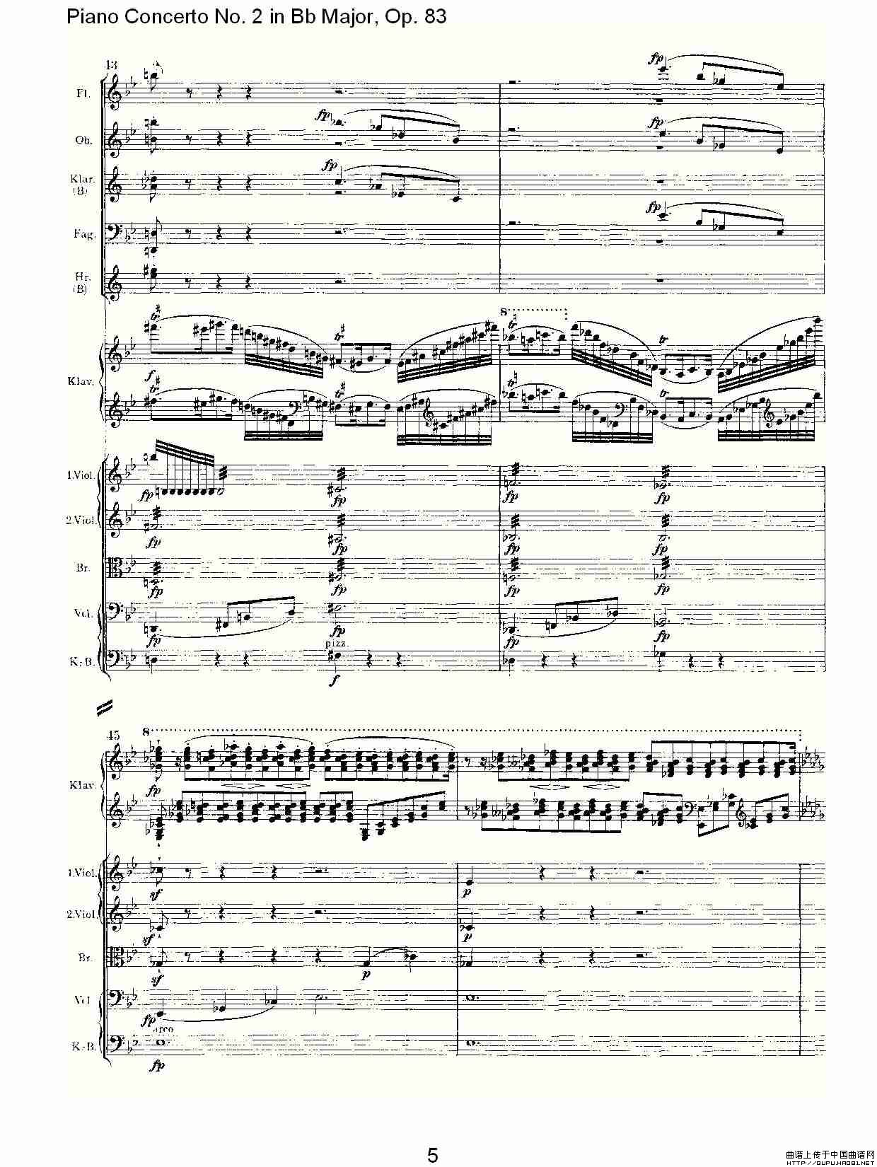 Bb大调钢琴第二协奏曲, Op.83第三乐章其它曲谱（图3）
