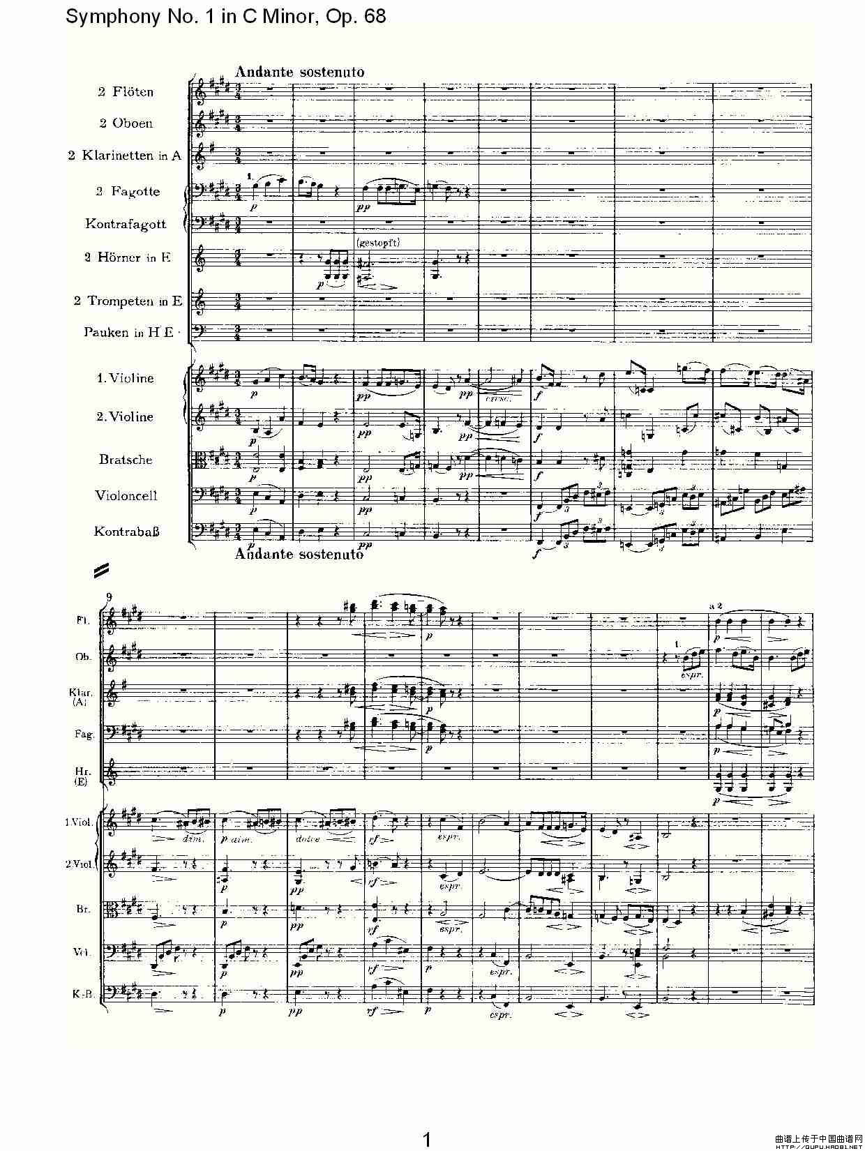 C小调第一交响曲, Op.68 第二乐章其它曲谱（图1）