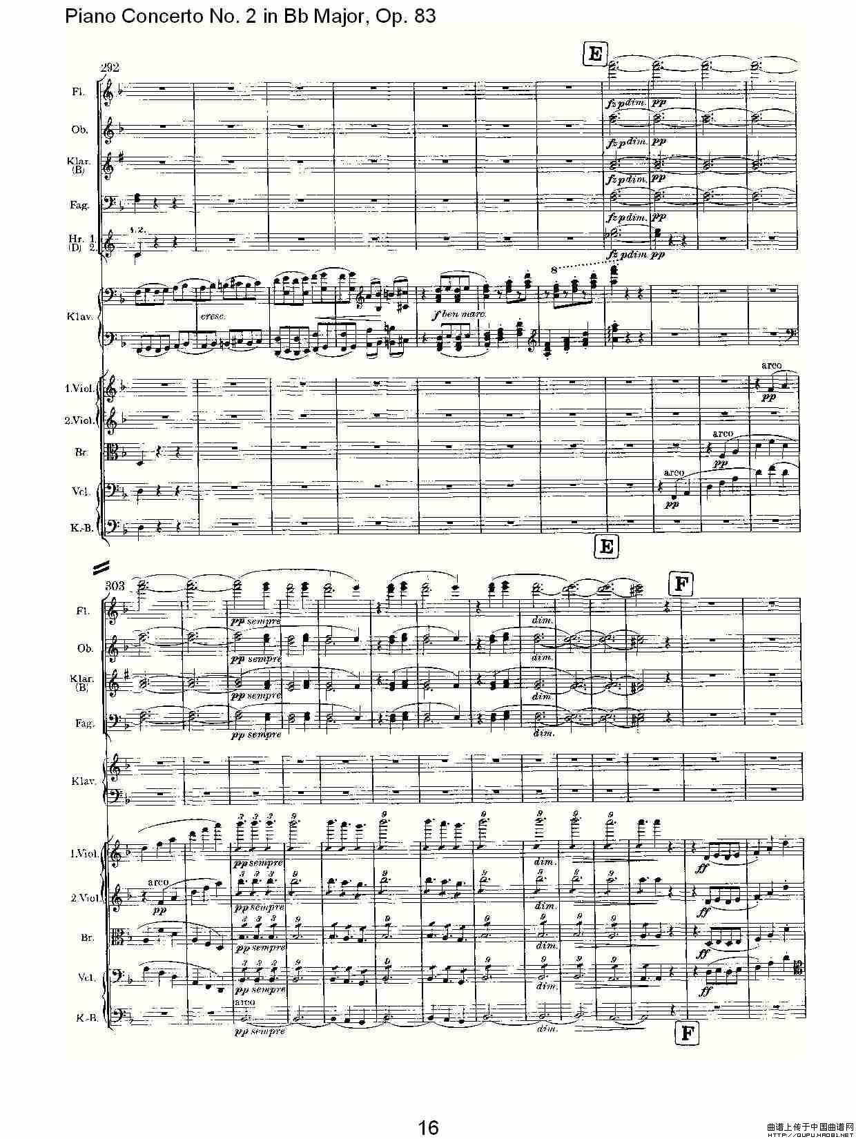 Bb大调钢琴第二协奏曲, Op.83第二乐章其它曲谱（图9）