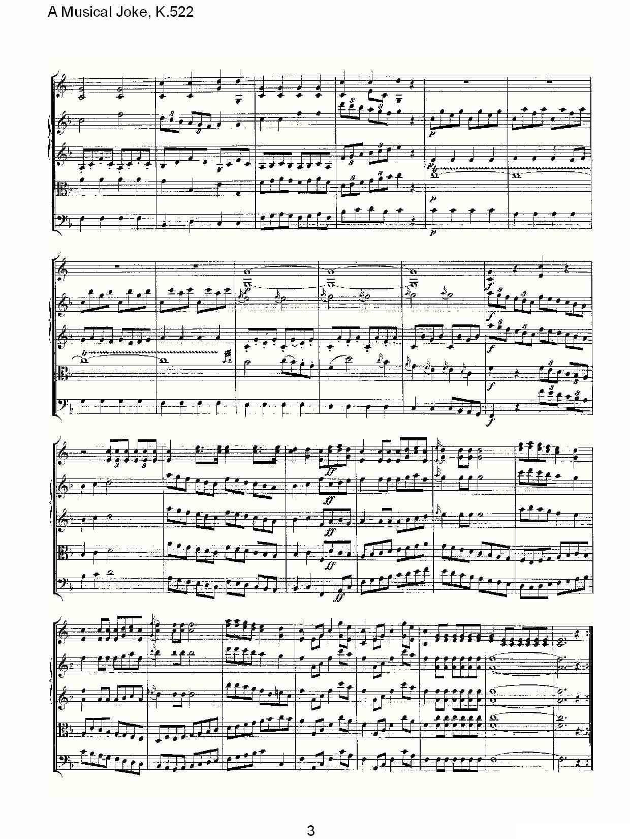 A Musical Joke, K.522其它曲谱（图3）