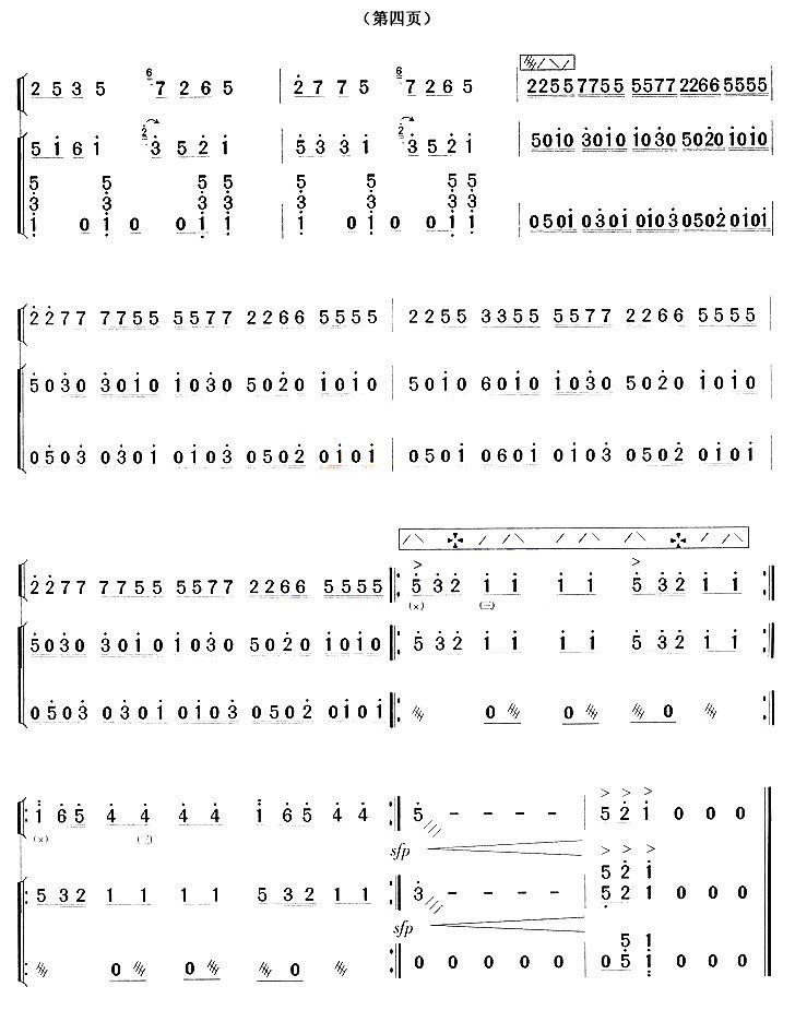 阿细跳月（琵琶+古筝）其它曲谱（图4）
