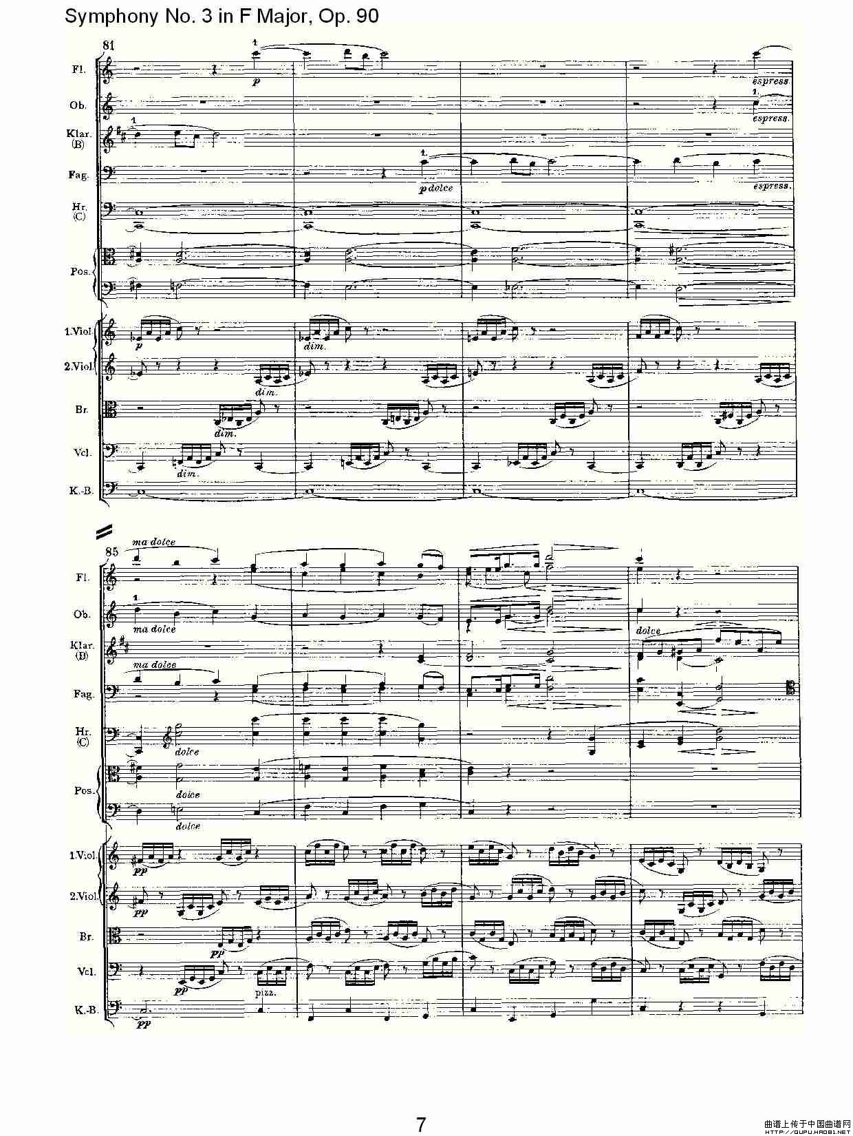 F大调第三交响曲, Op.90第二乐章其它曲谱（图4）