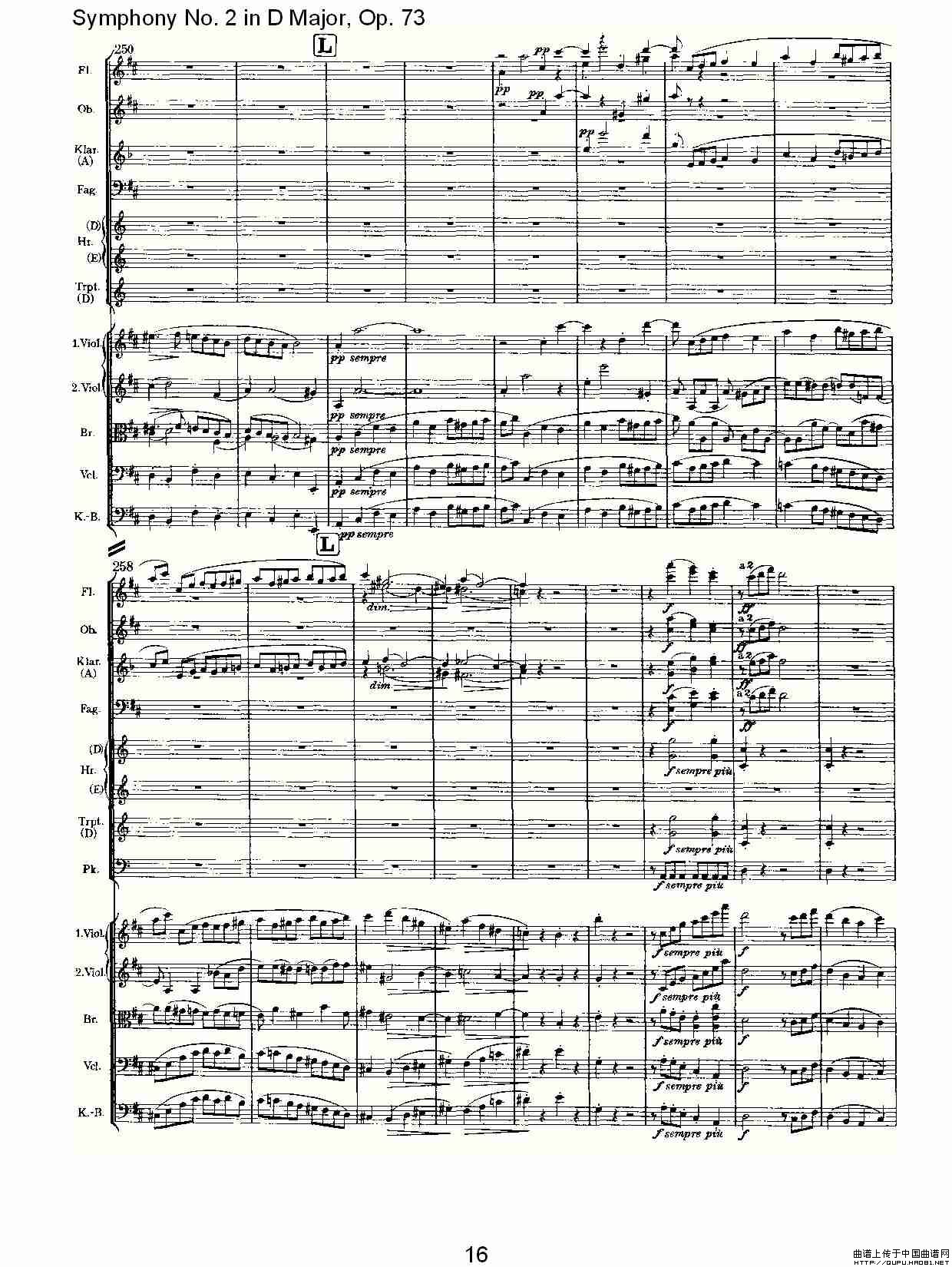 D大调第二交响曲, Op.73第四乐章其它曲谱（图9）