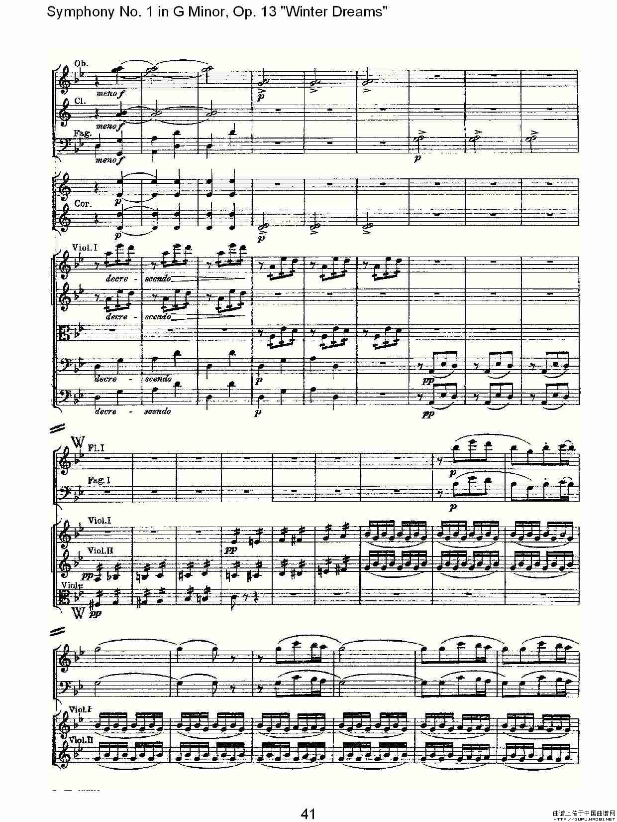 G小调第一交响曲, Op.13     冬天的梦幻Op.13第一乐章（二）其它曲谱（图6）