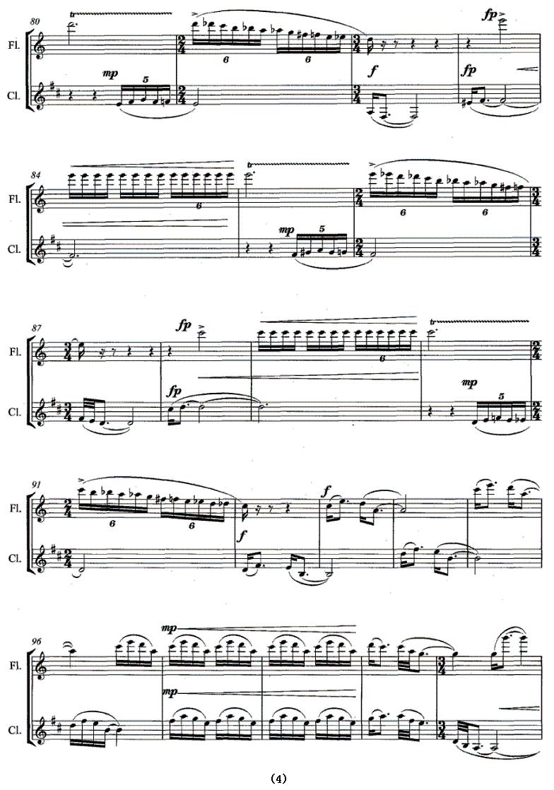 小白菜（长笛+单簧管）其它曲谱（图4）