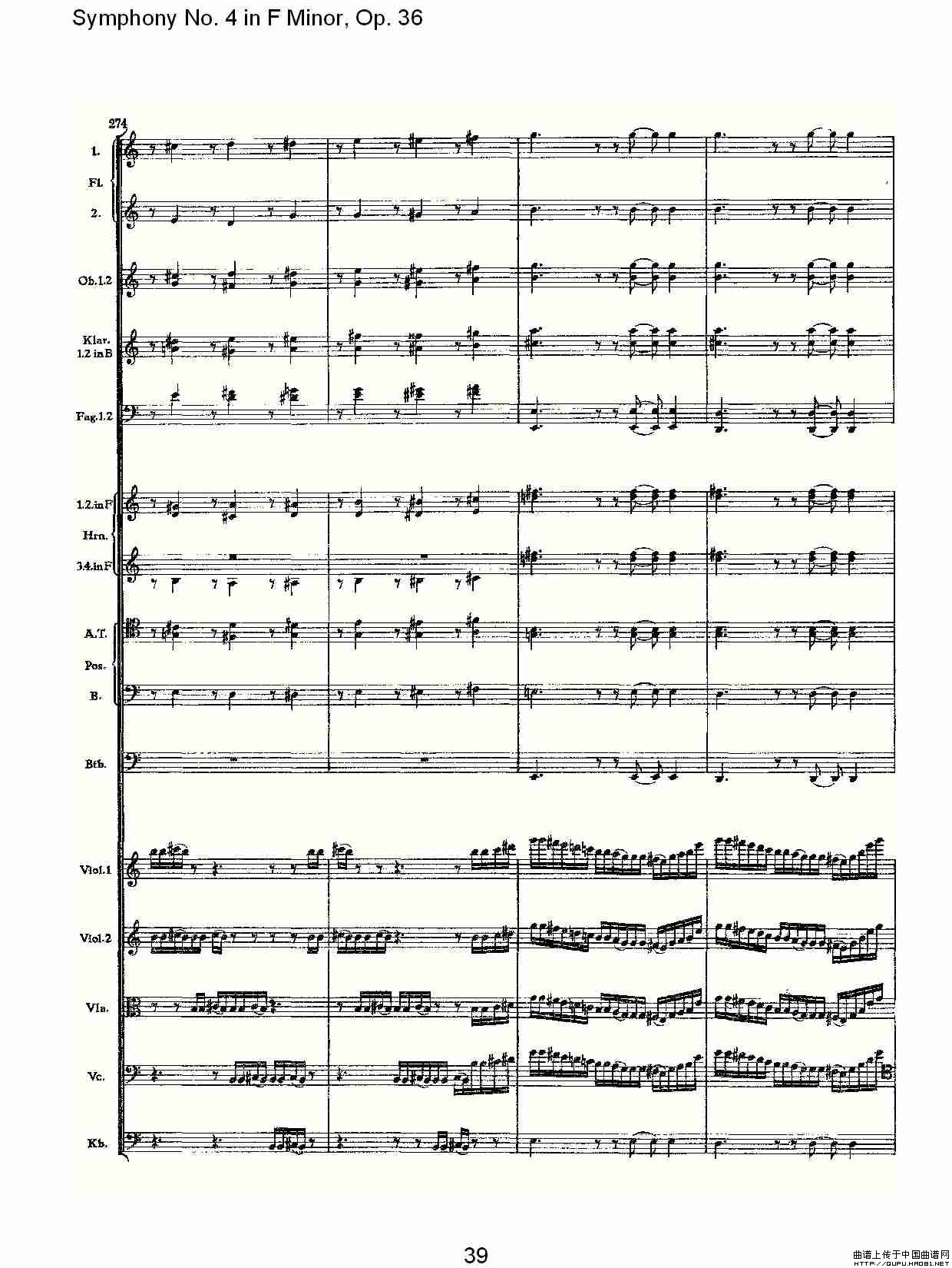 F小调第四交响曲,  Op. 36 第一乐章（二）其它曲谱（图5）