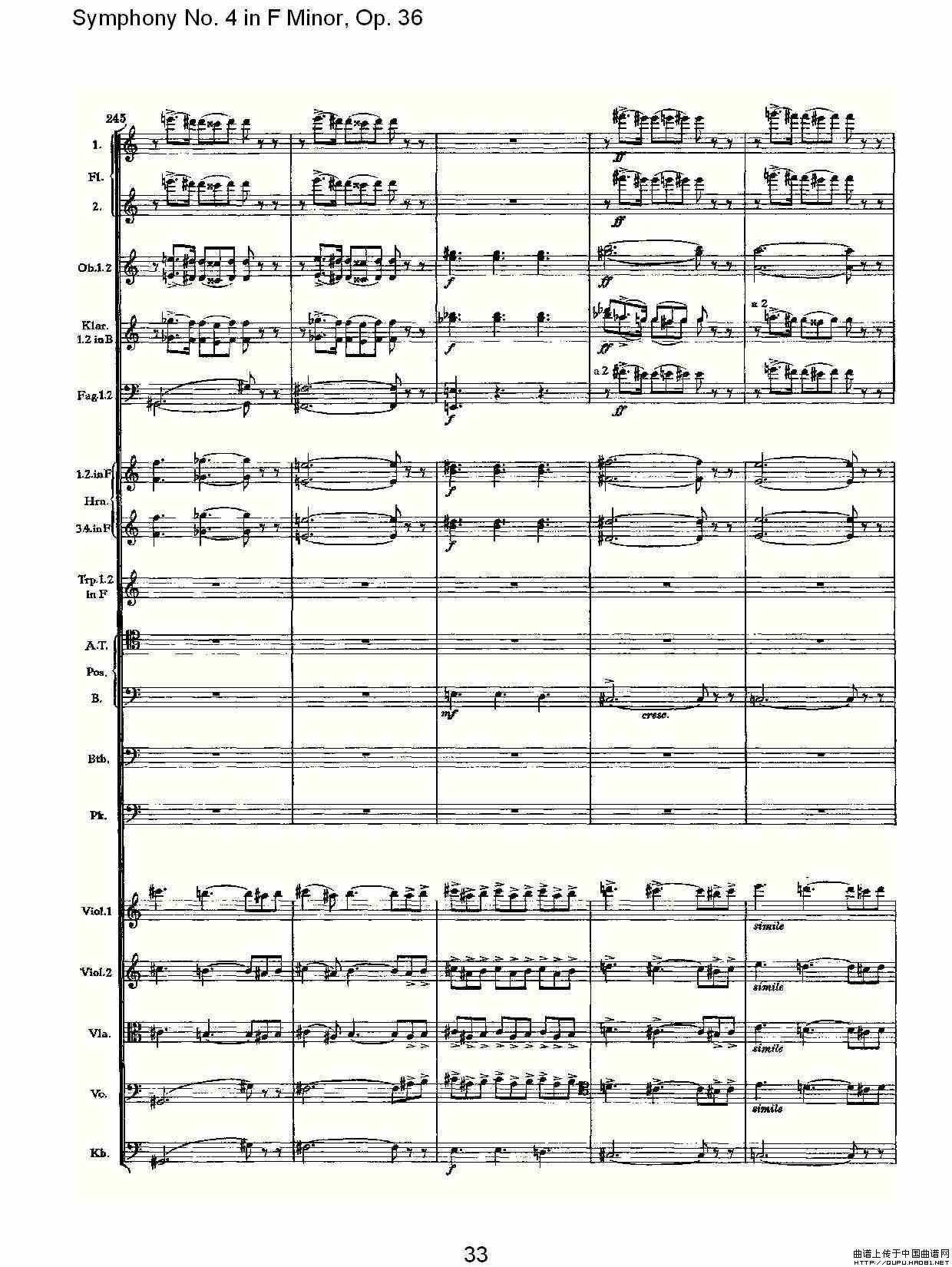 F小调第四交响曲,  Op. 36 第一乐章（二）其它曲谱（图2）