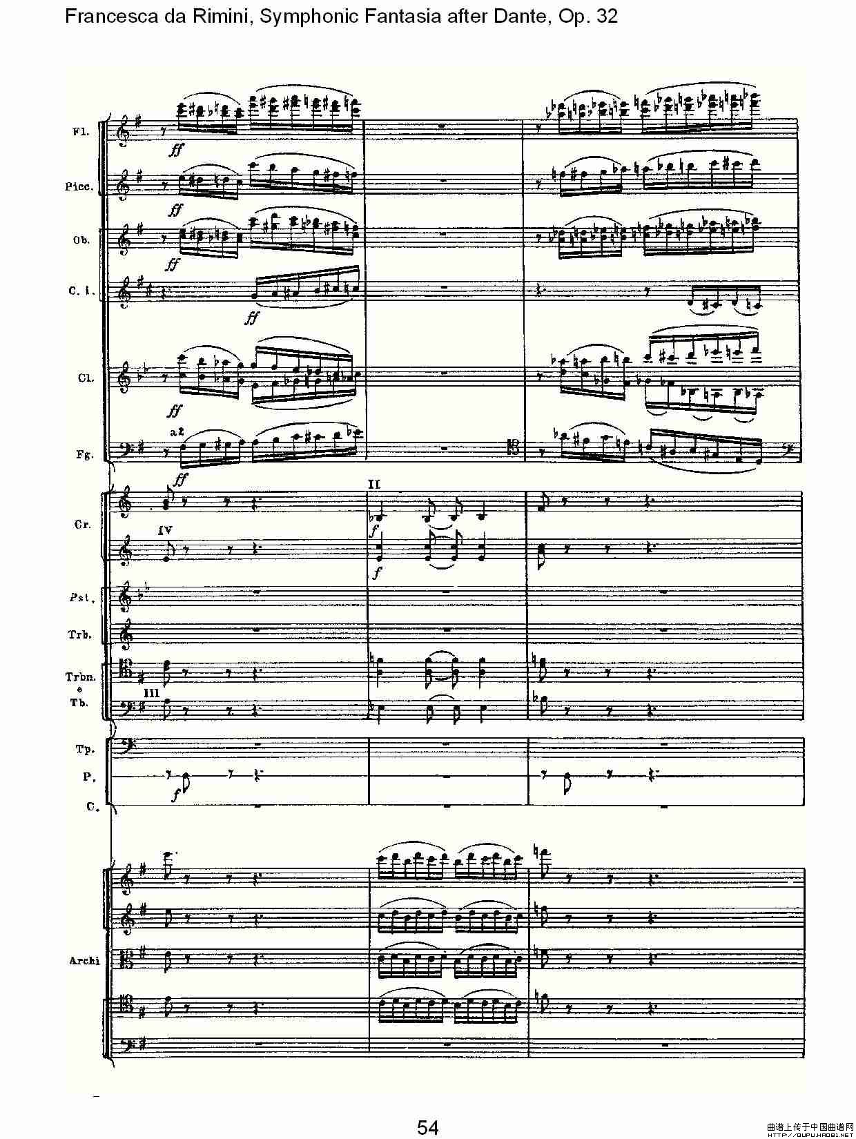 Francesca da Rimini, 但丁幻想曲Op.32 第一部（二）其它曲谱（图10）
